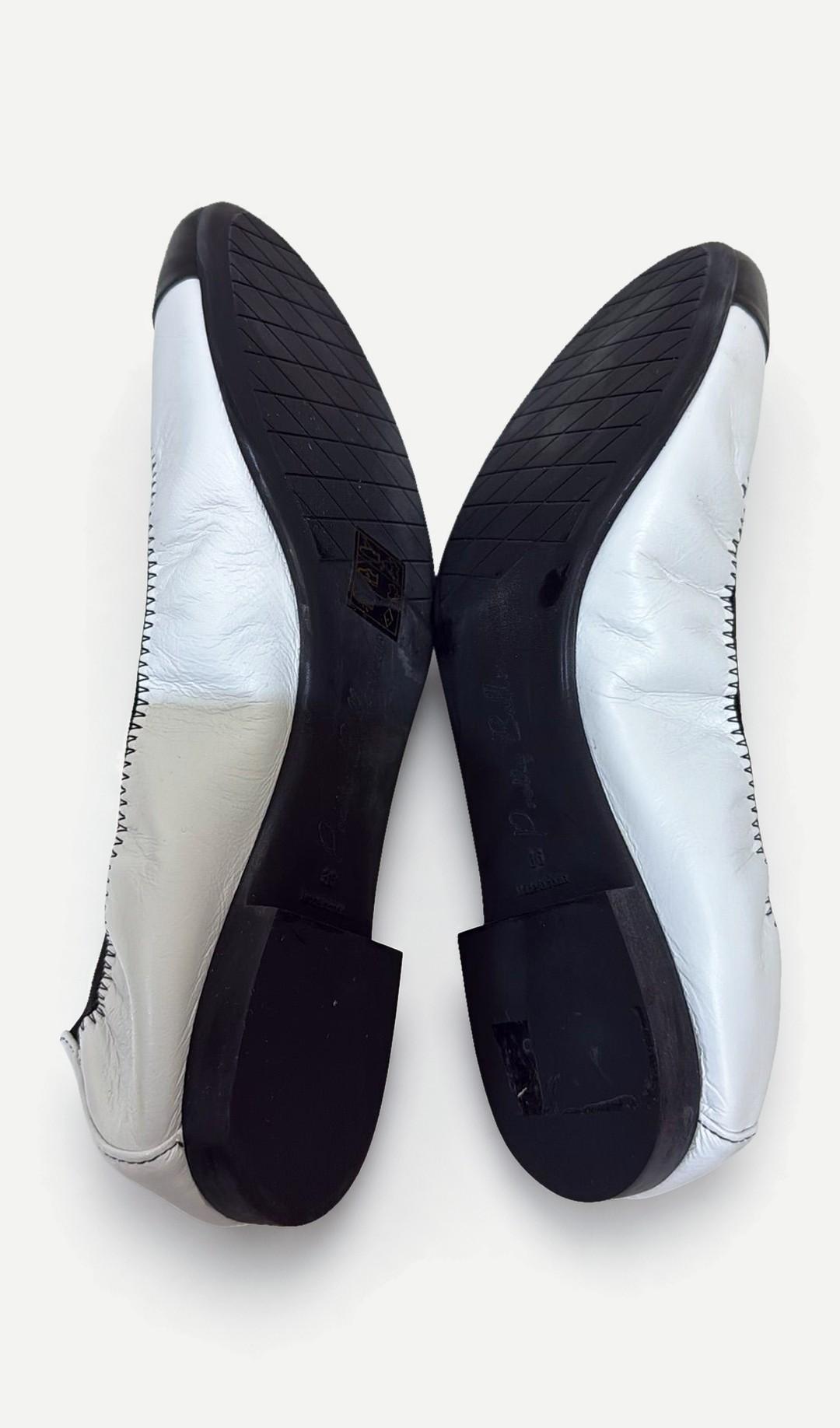 Pretty Ballerinas White Black Ballet Flats 36 thumbnail 4