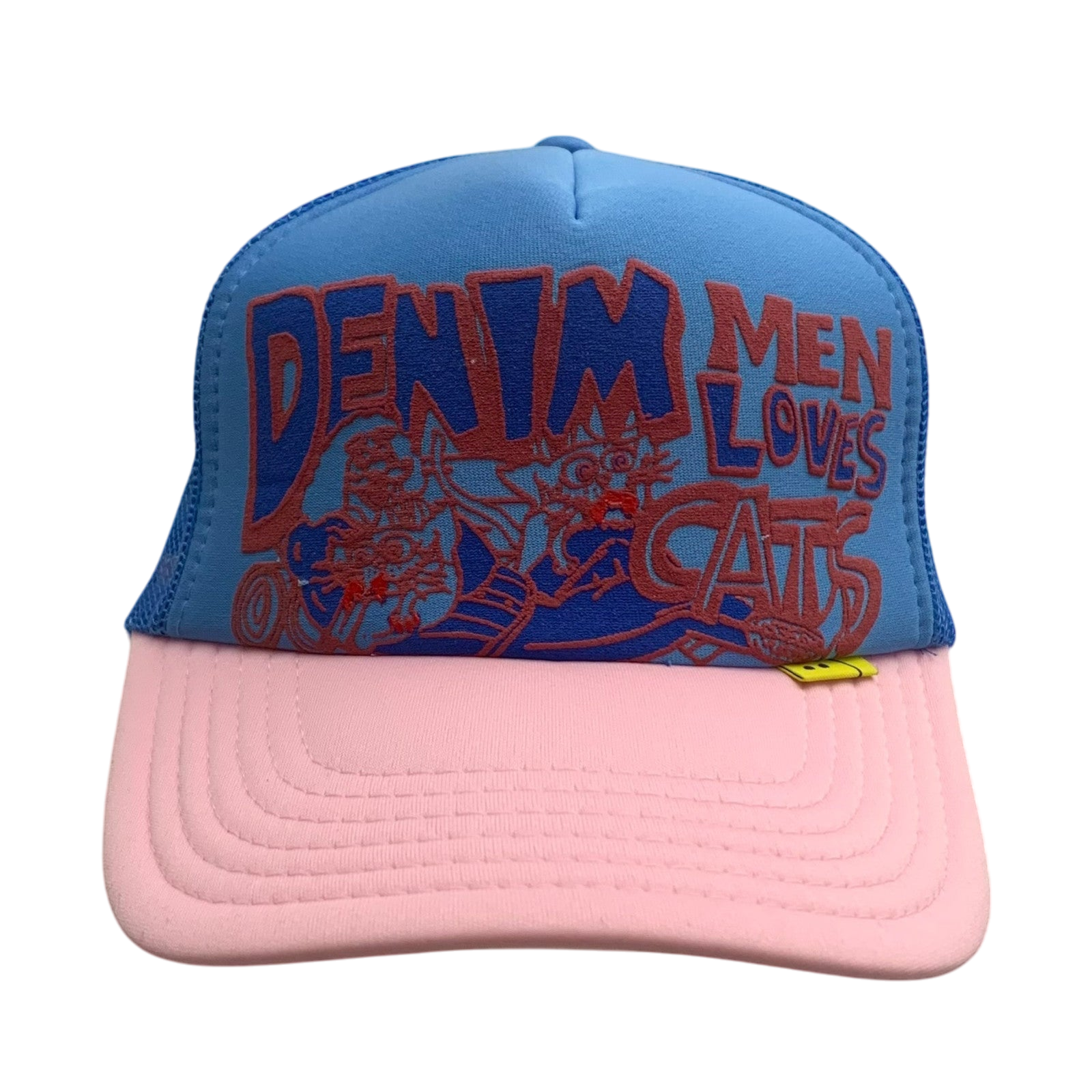 Kapital ‘Denim Men Loves Cats' Trucker Cap Blue/Pink thumbnail 2