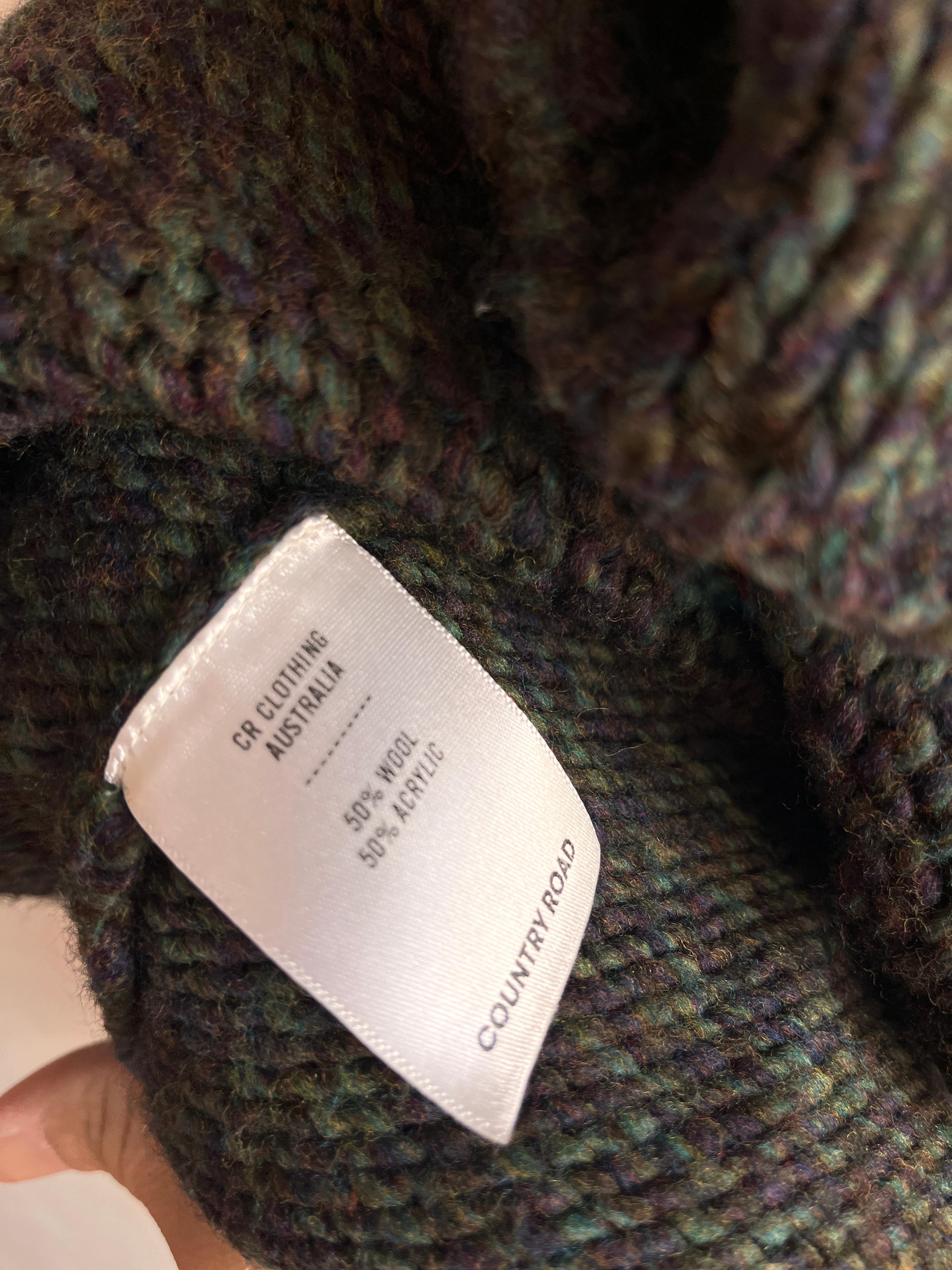 COUNTRY ROAD Khaki Wool Blend Draped Cardigan Size M thumbnail 6
