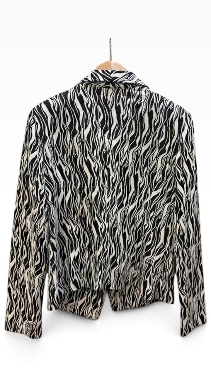 Joseph Ribkoff Black White Zebra Print Blazer 12 thumbnail 2