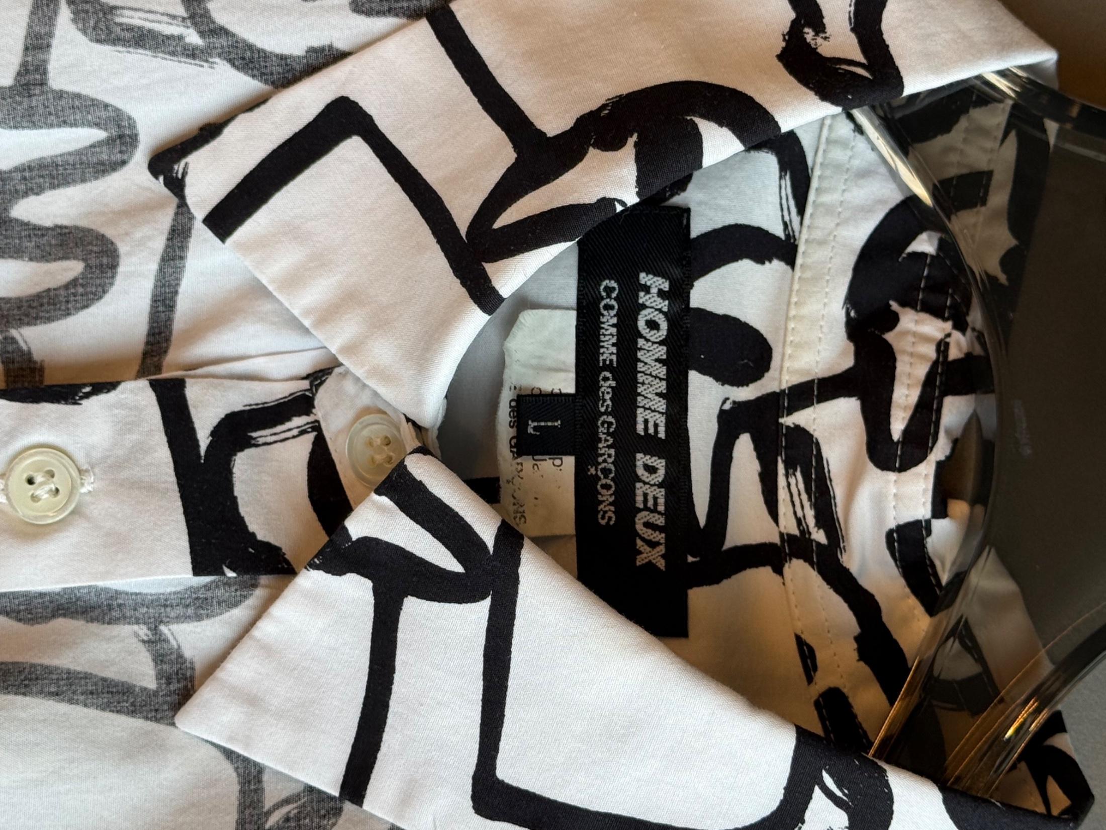 Comme des Garçons Homme Deux AD2020 Graphic Print Shirt White (Size L) thumbnail 3