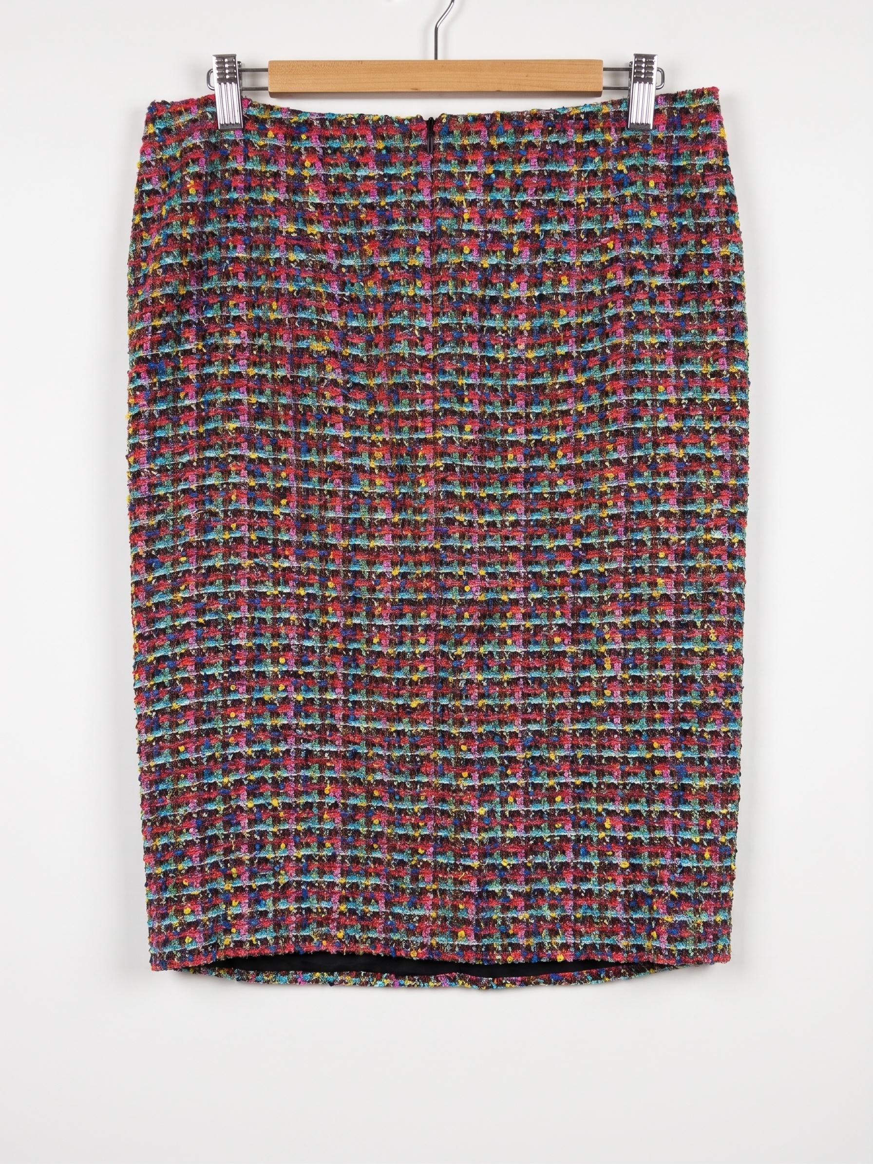 Escada Multicolor Tweed Skirt 38