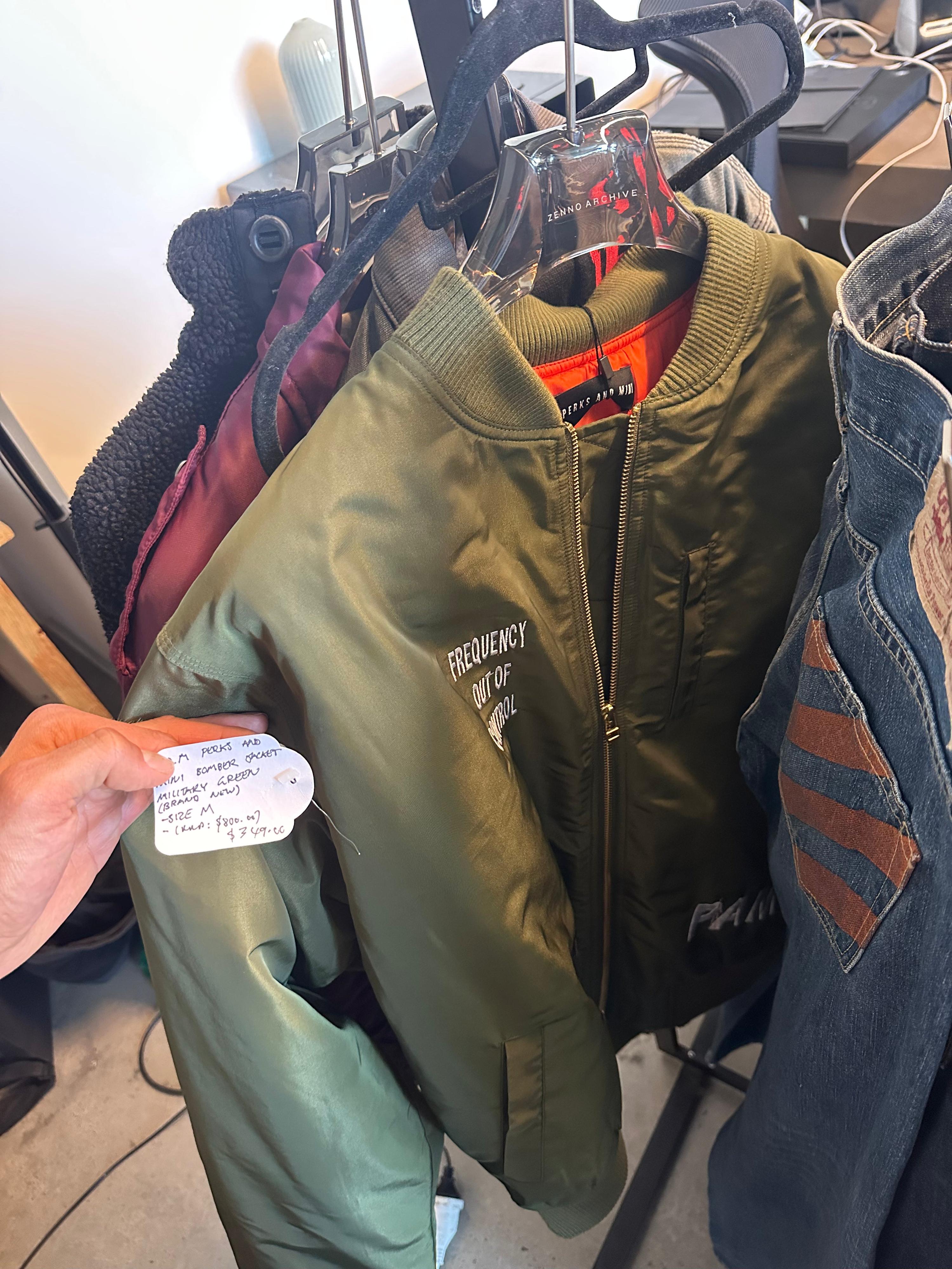 Perks and Mini (PAM) Embroidered Bomber Jacket Green (Size M)