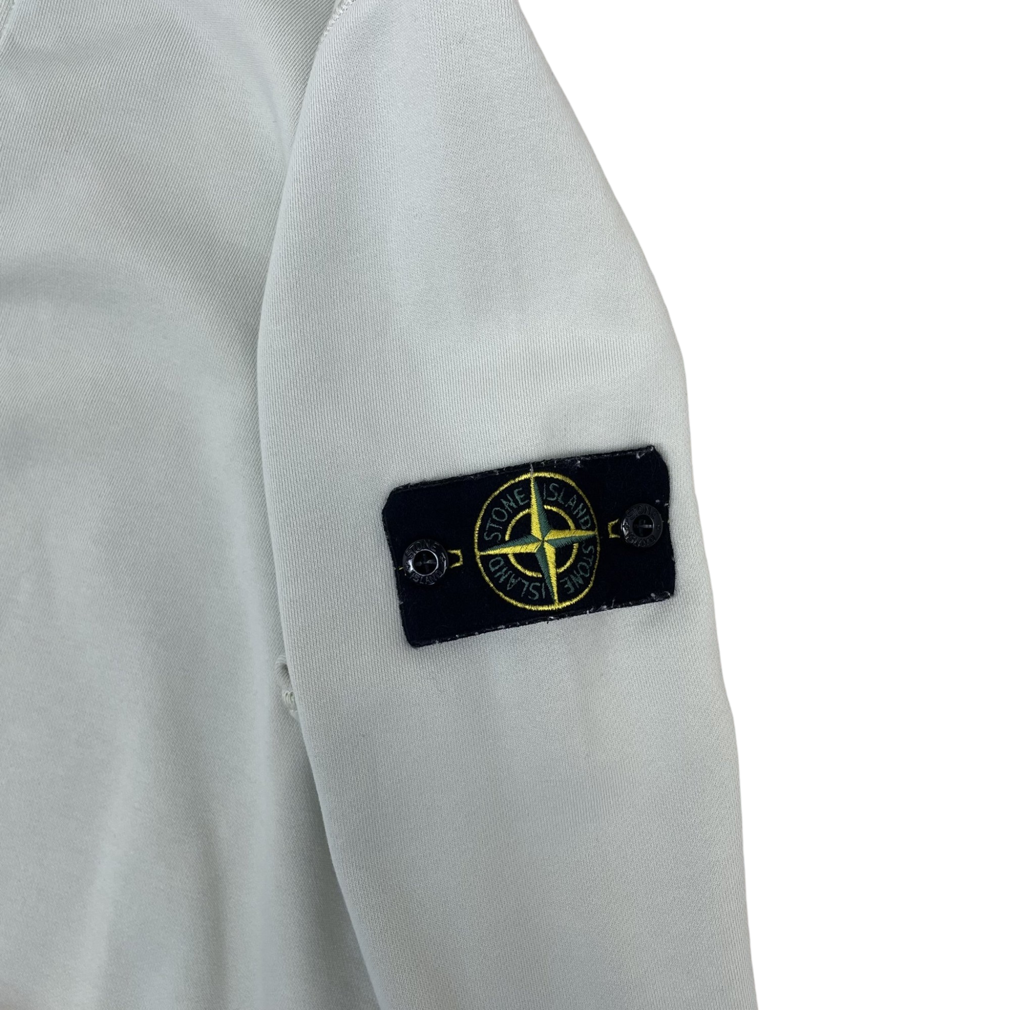 Stone Island Garment-Dyed Quarter-Zip Sweatshirt Pale Blue (Size M) thumbnail 4