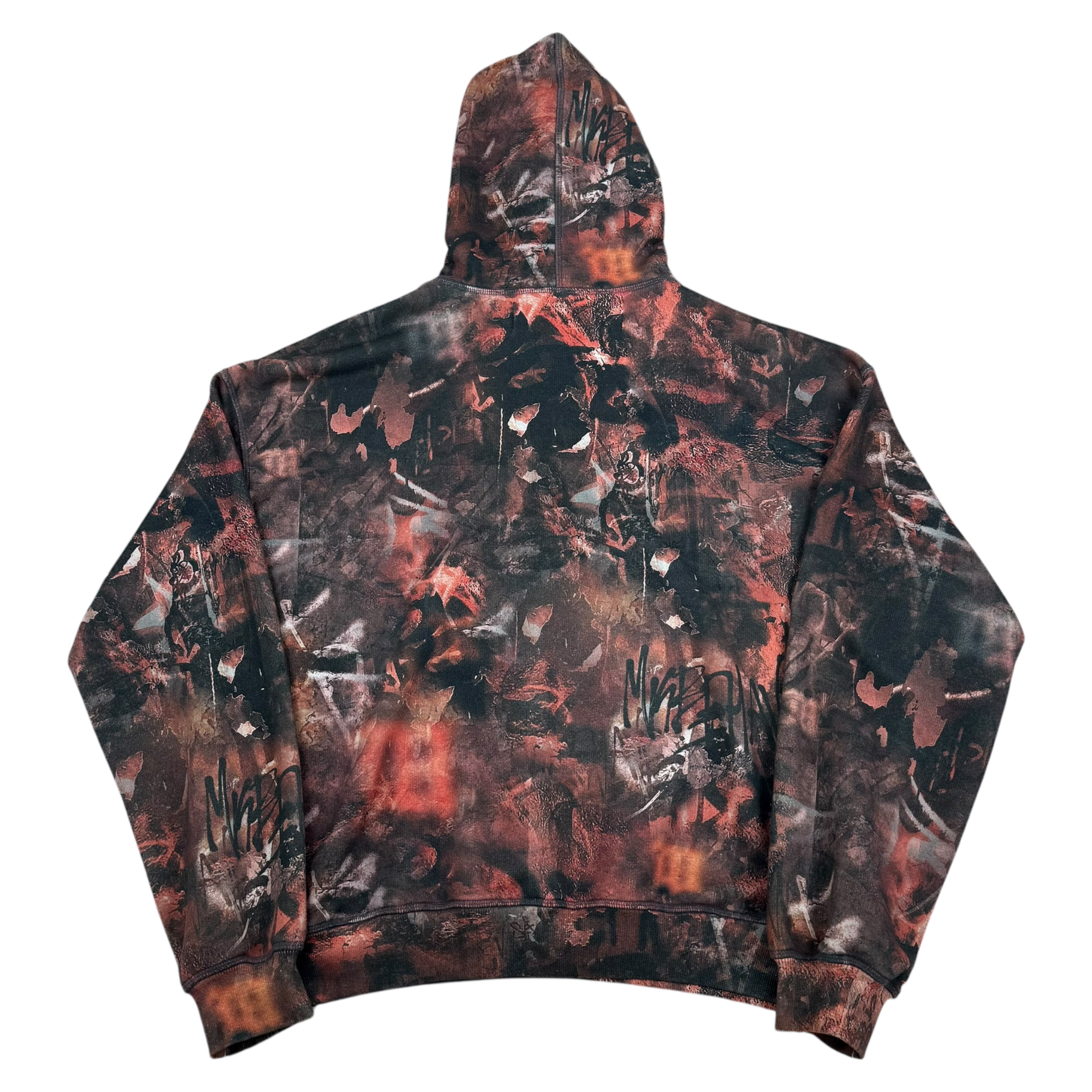 MISBHV Fight Club Graffiti-Print Hoodie Red/Black (Size L) thumbnail 4