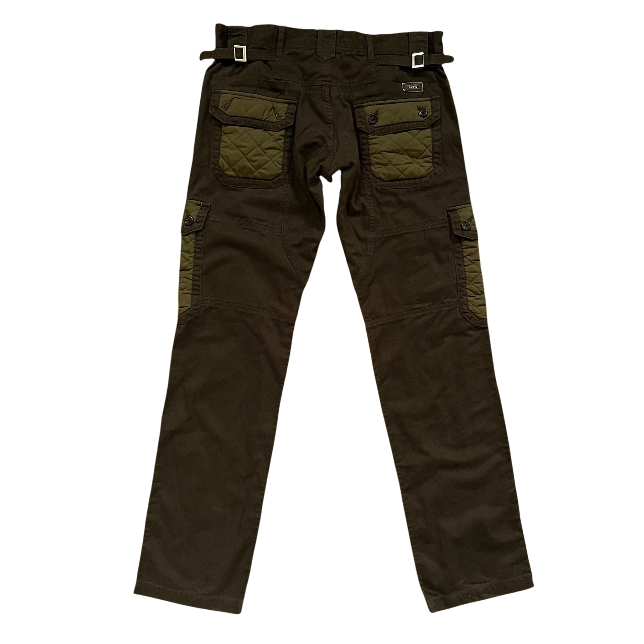 Vintage Dolce & Gabbana Heavy 8-Pocket Brown / Khaki Military Cargo Pants (Fits 32/34") thumbnail 2