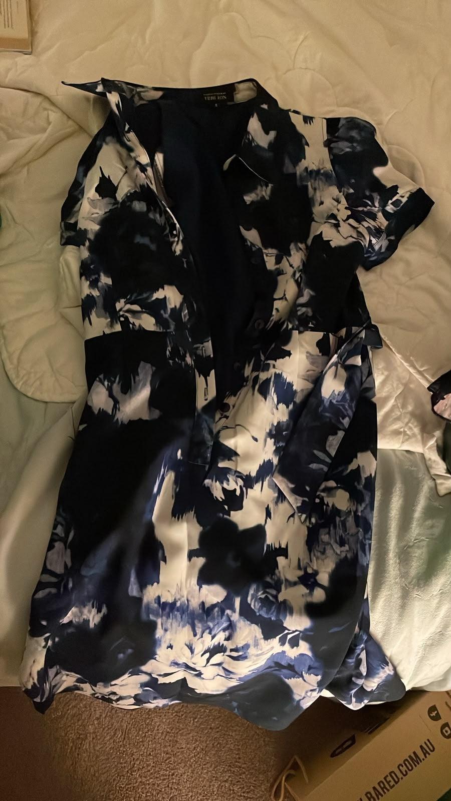 Teri Jon Multicolour Tie Dye Wrap Dress 10