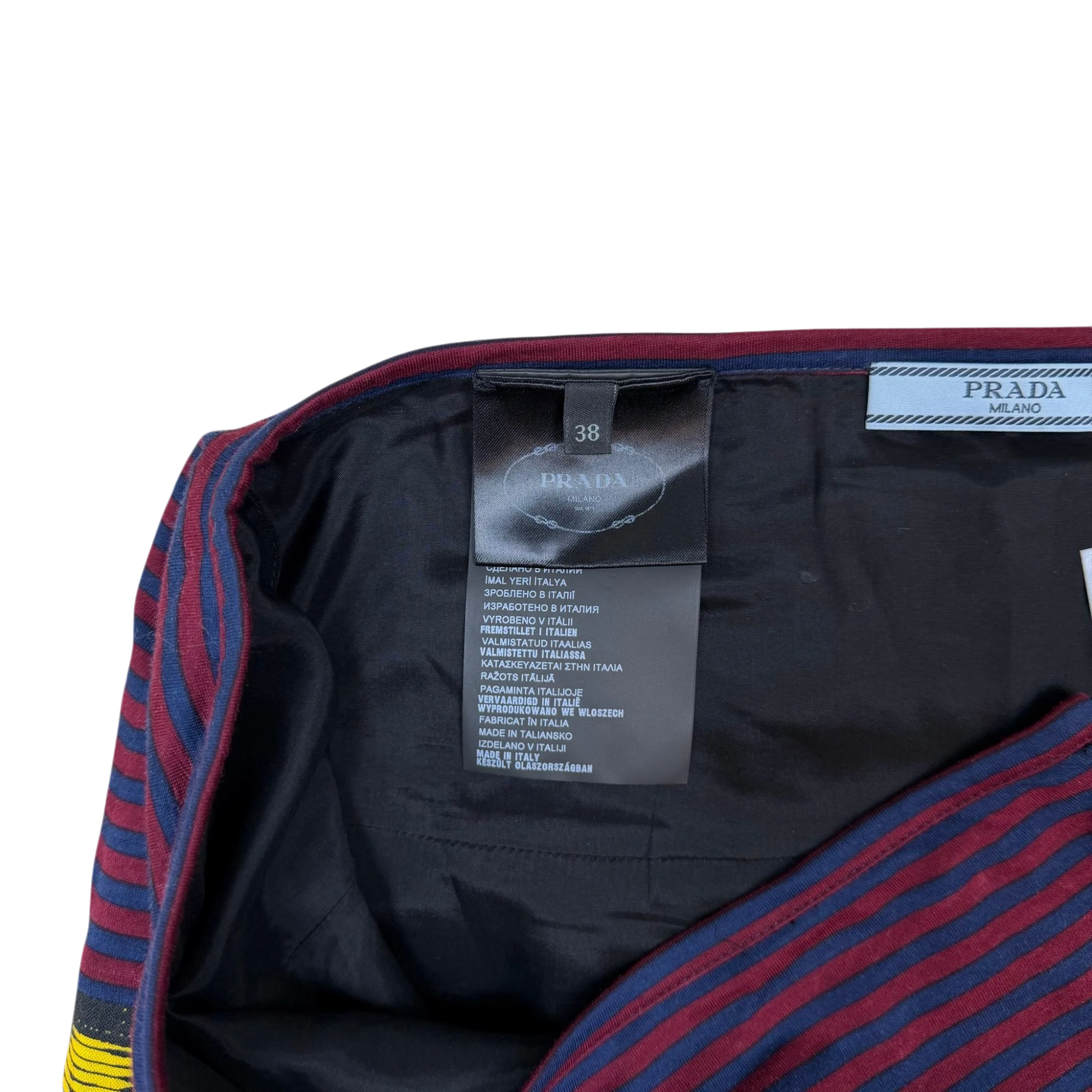 Prada SS15 Knit Docking Textile Skirt Black Multi (Size 40) thumbnail 4
