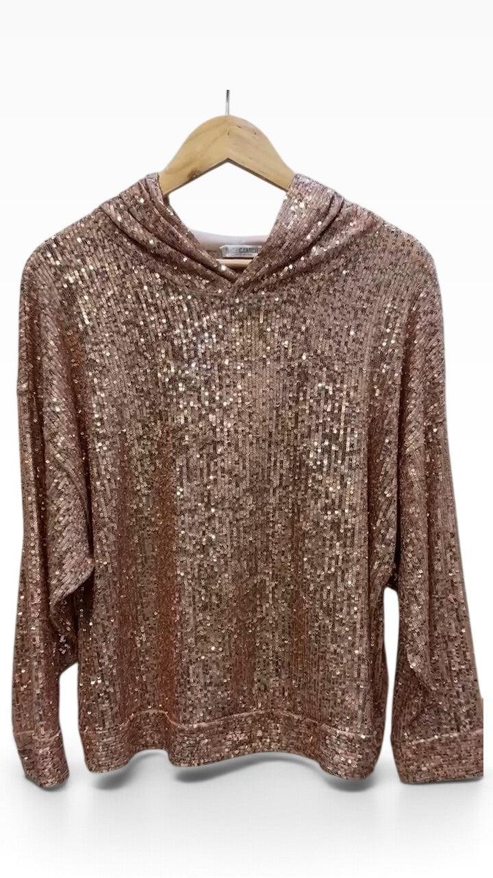 Nara Camicie Bronze Sequin Hoodie 44