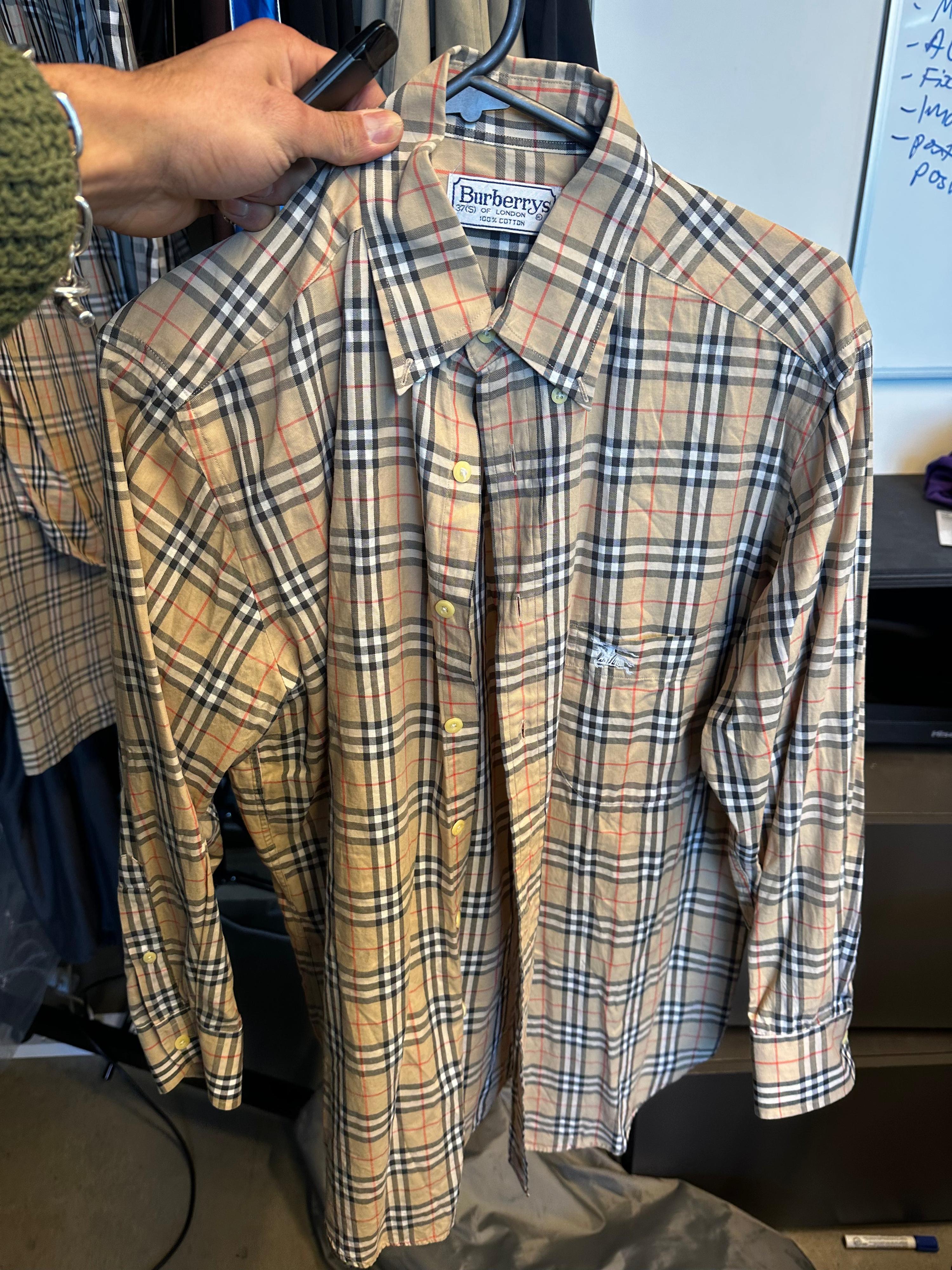 Burberry Vintage Nova Check Long-Sleeve Shirt Beige (Size S)