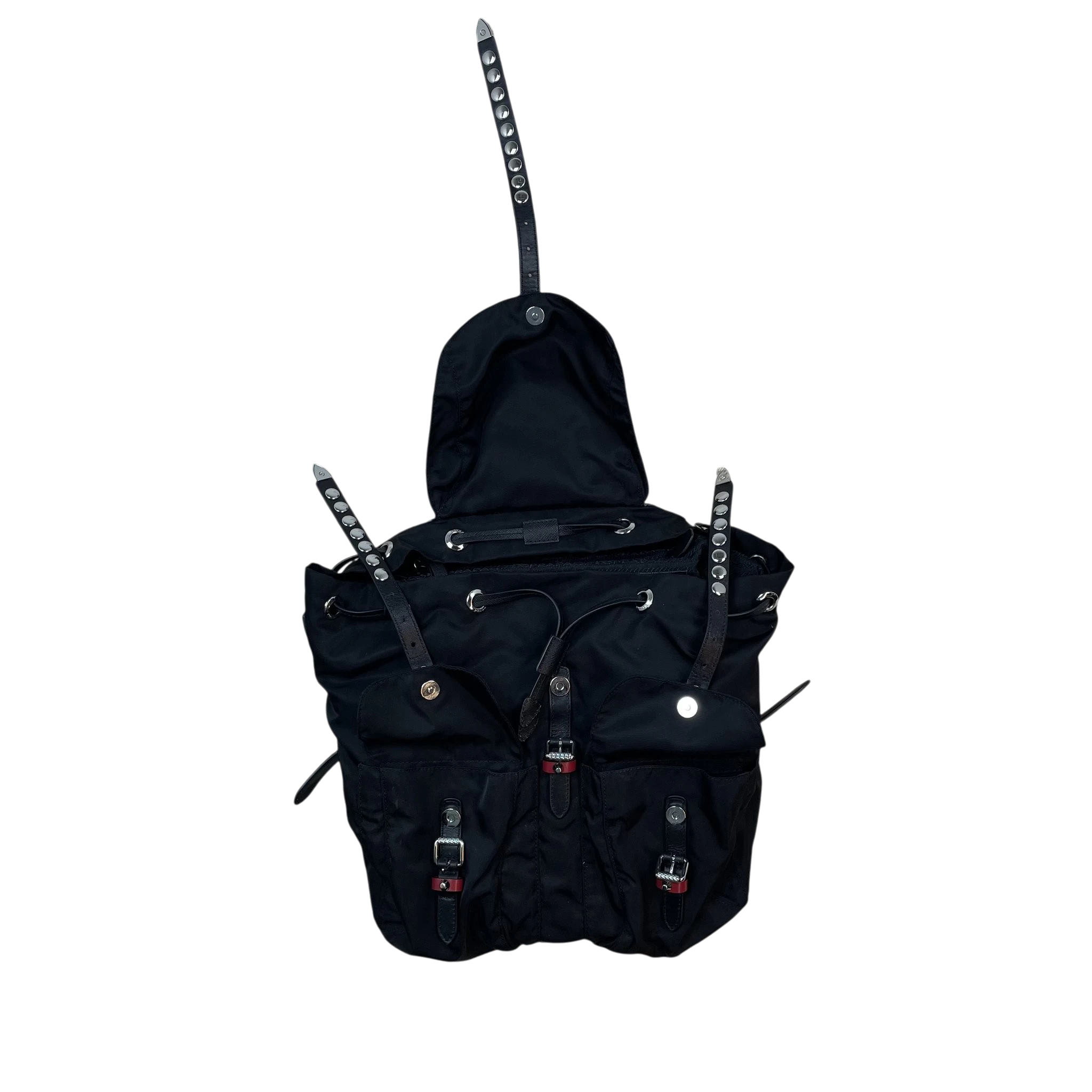 Prada Nylon Studded Back Pack Black thumbnail 3