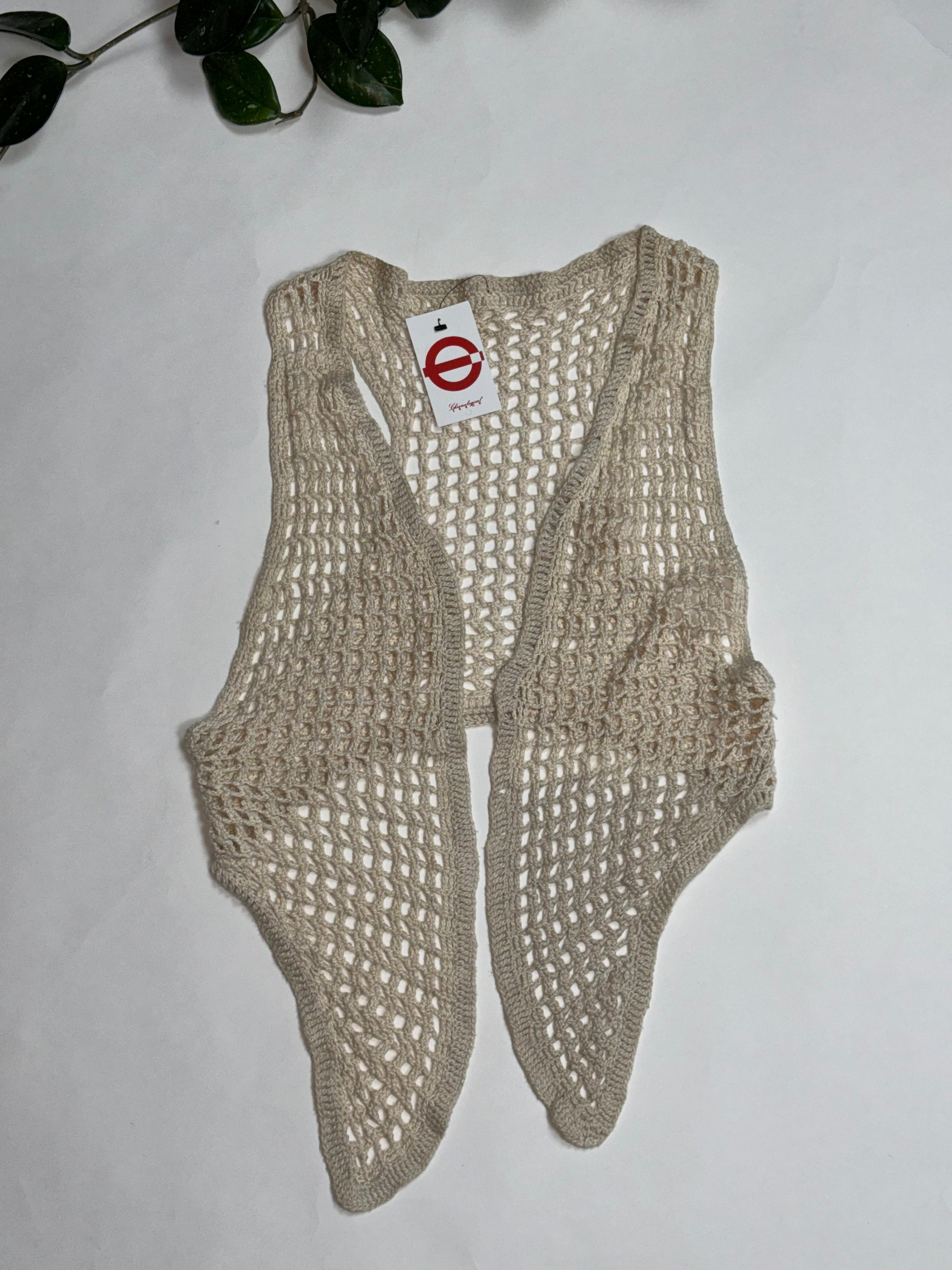 Beige Crochet Vest