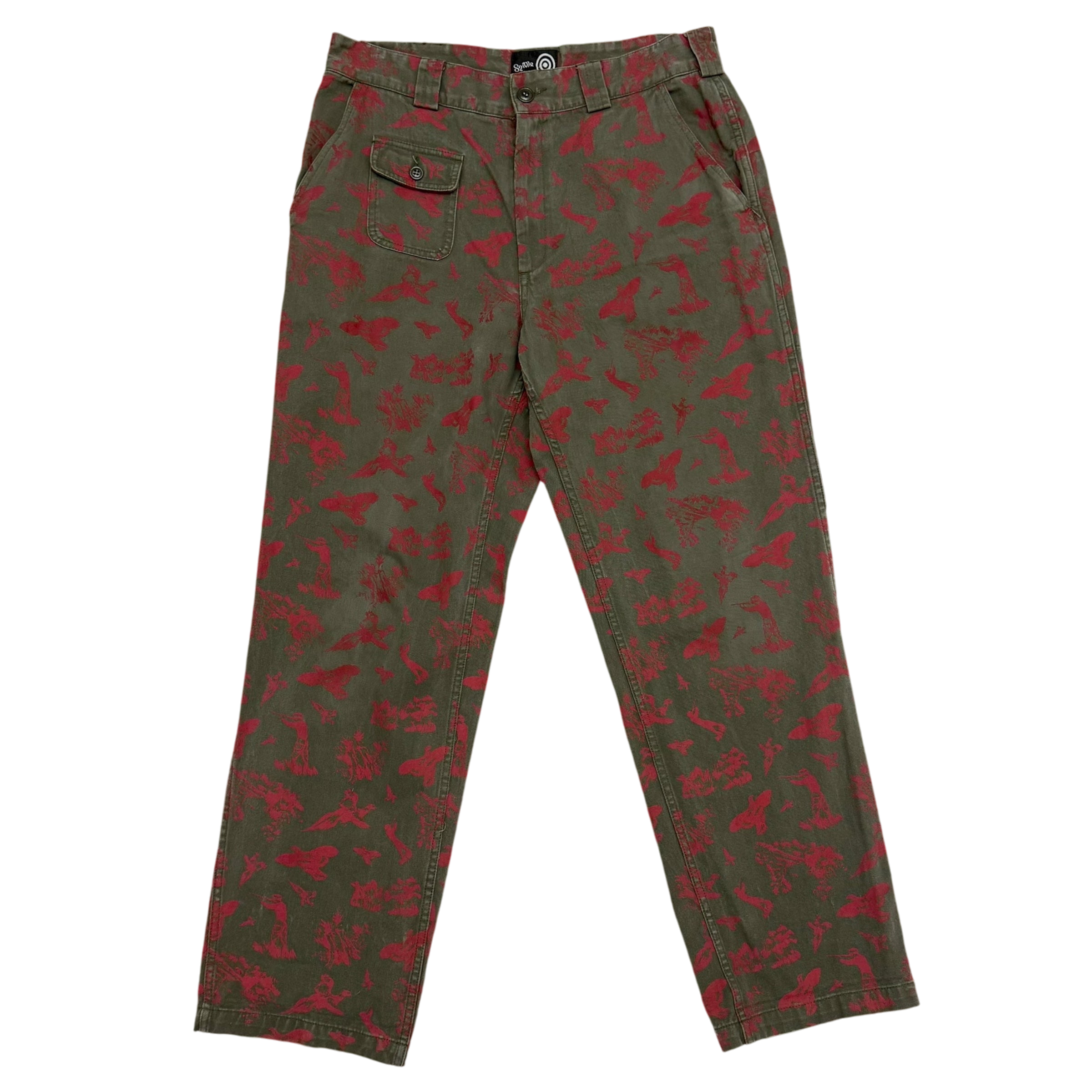 South2 West8 Fatigue Pants Green / Red (Size L)