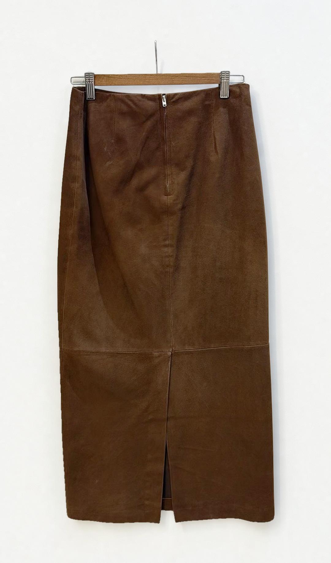 Seed Brown Suede Maxi Skirt 8 thumbnail 3