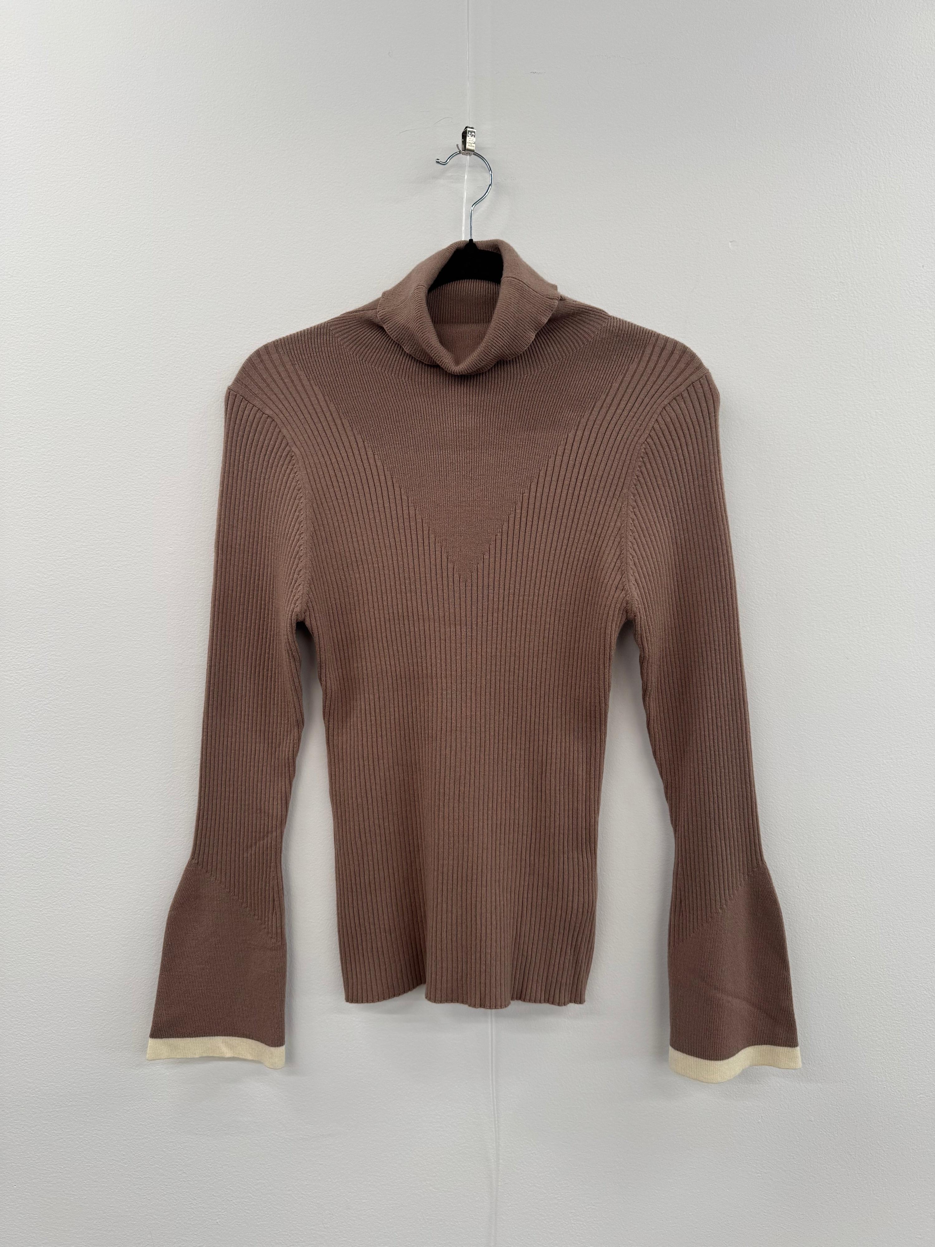 Varely Beige Turtle Neck Sweater - Size M