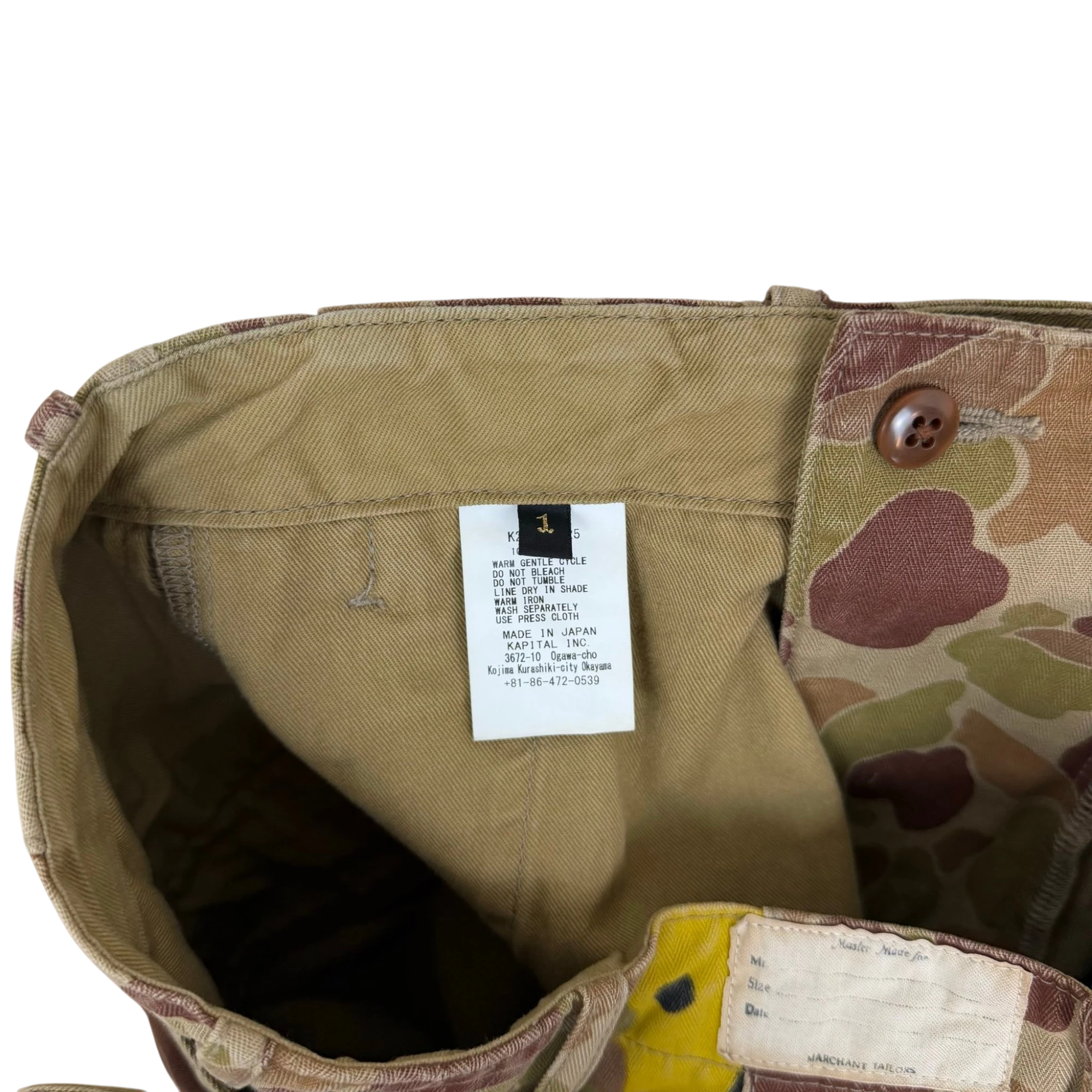 Kapital Herringbone Happy Peek-A-Boo Camouflage Neem Pants Multi (Size 1/S) thumbnail 4