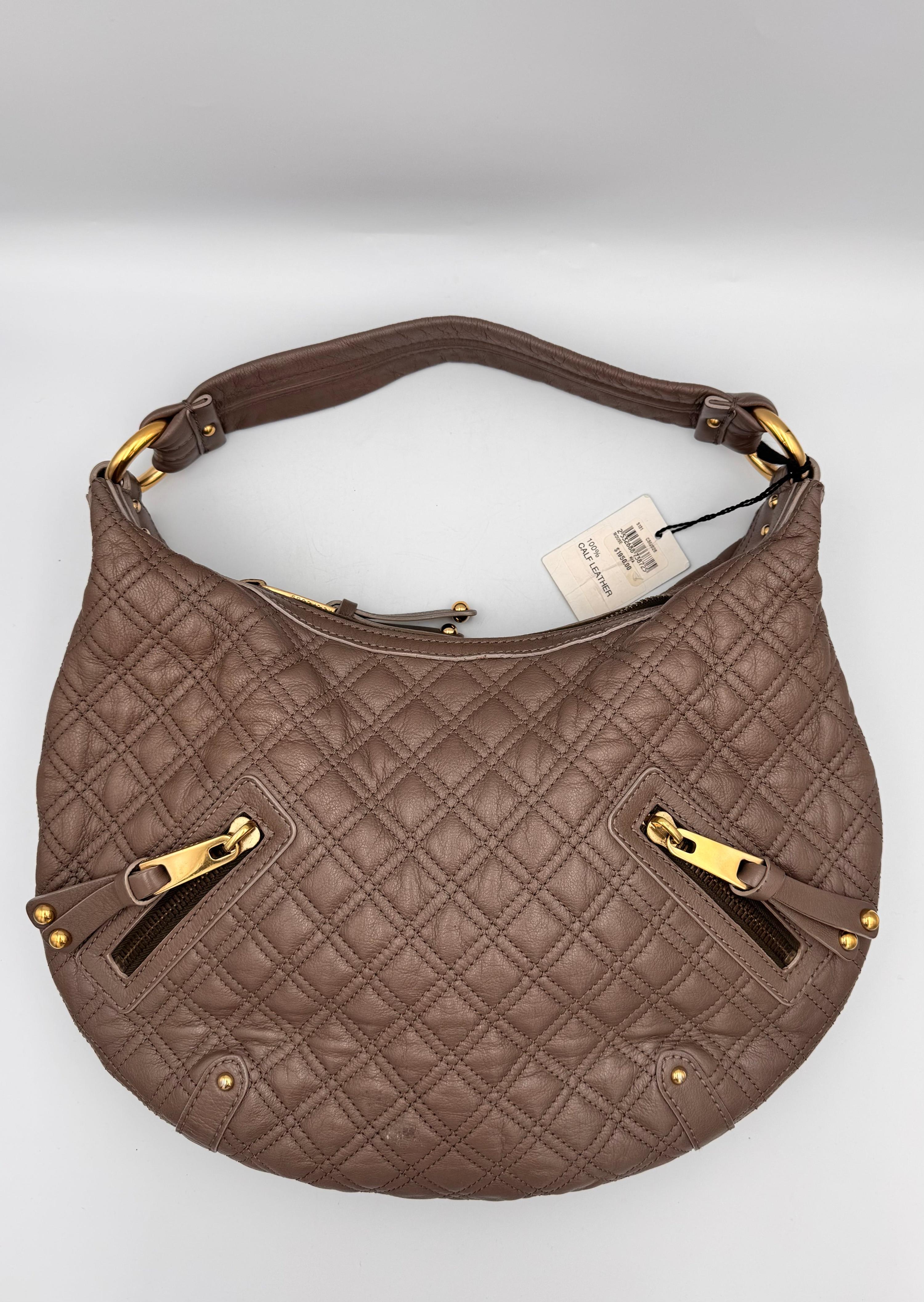 MARC JACOBS Hobo Banana Calf Leather Bag in Mouse thumbnail 8