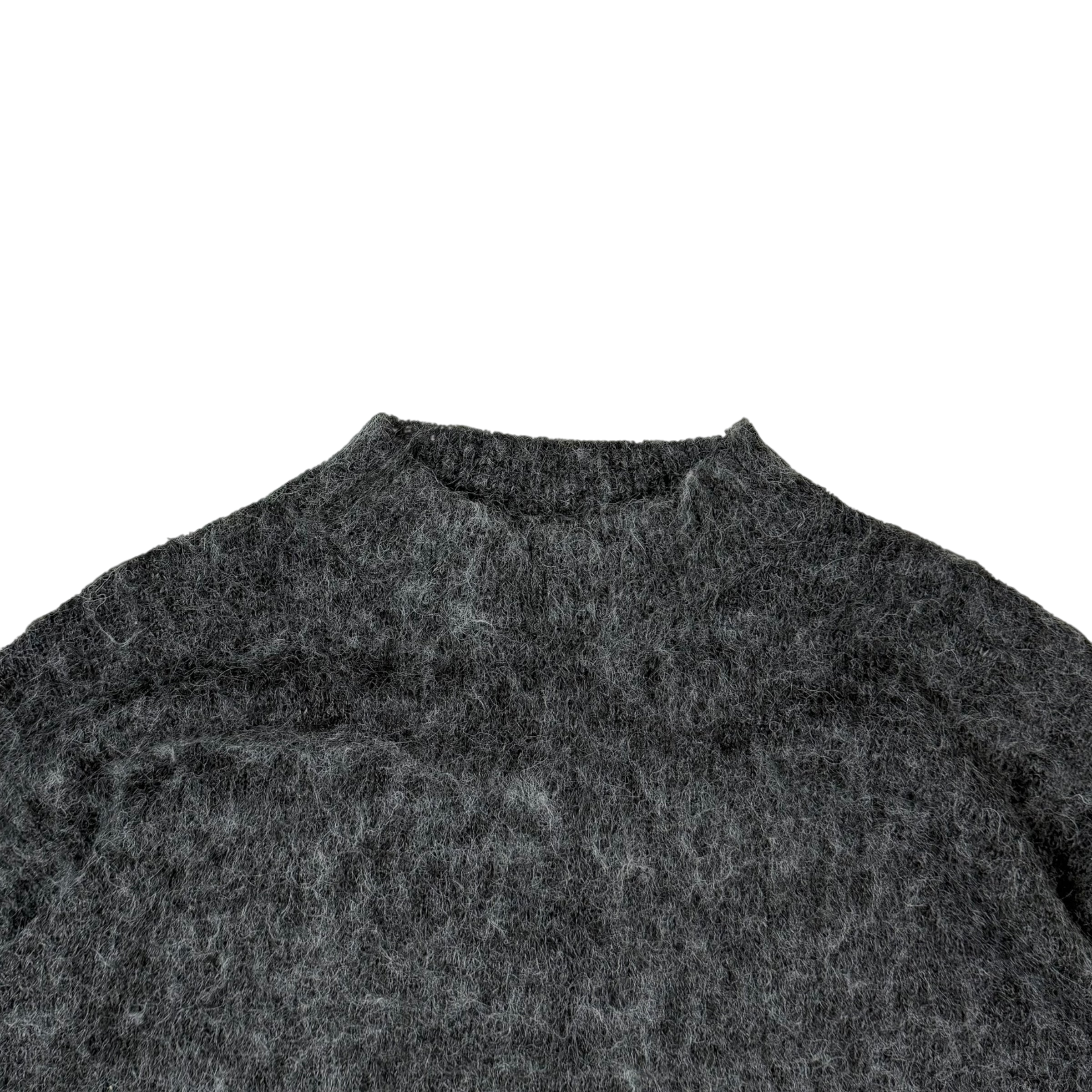 Off-White c/o Virgil Abloh Arrows-Intarsia Gradient Mohair Oversized Sweatshirt Grey (Fits Up To XL) thumbnail 4