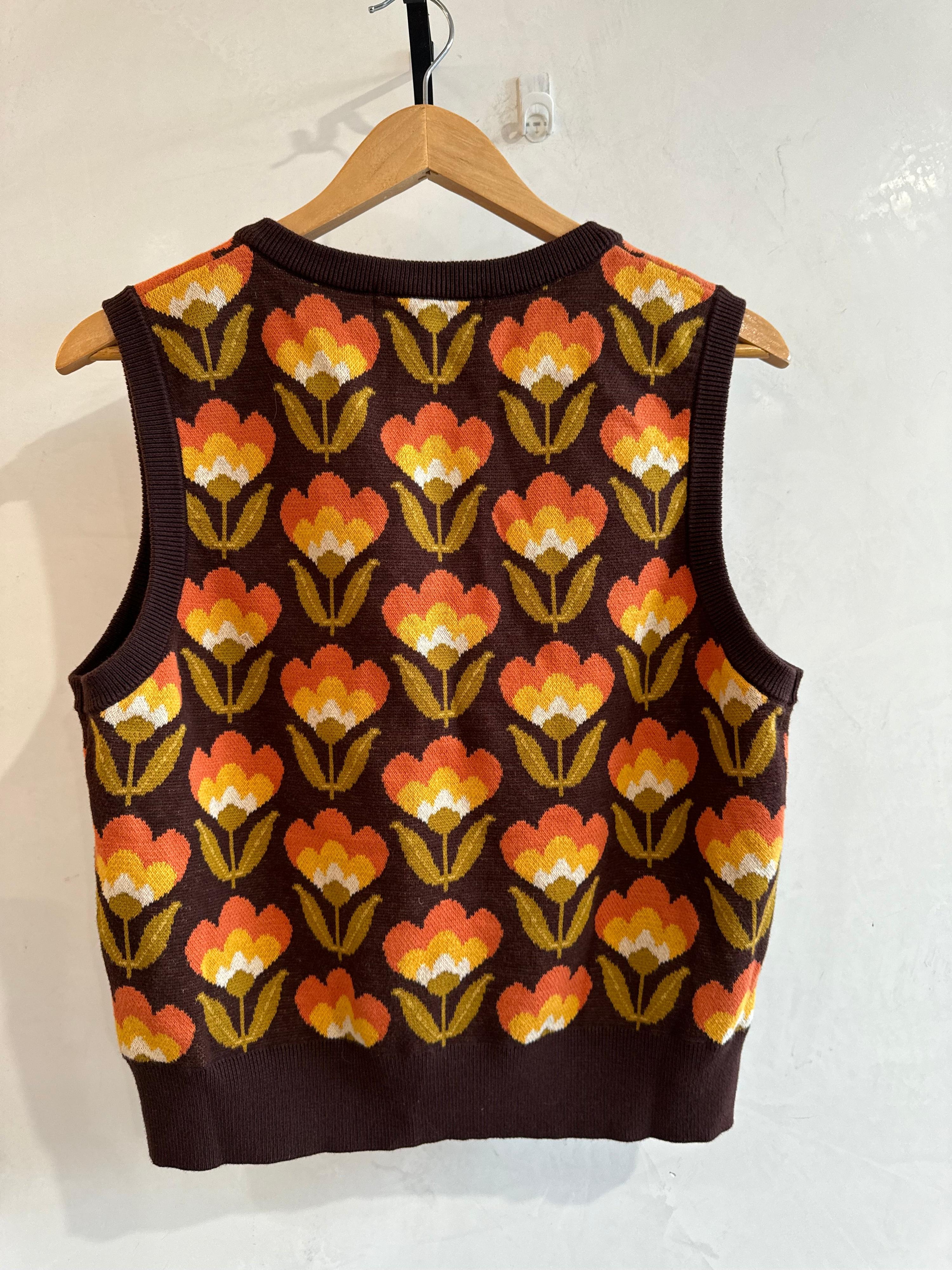 PRINCESS HIGHWAY Retro Tulip Print Vest Size 14 thumbnail 2