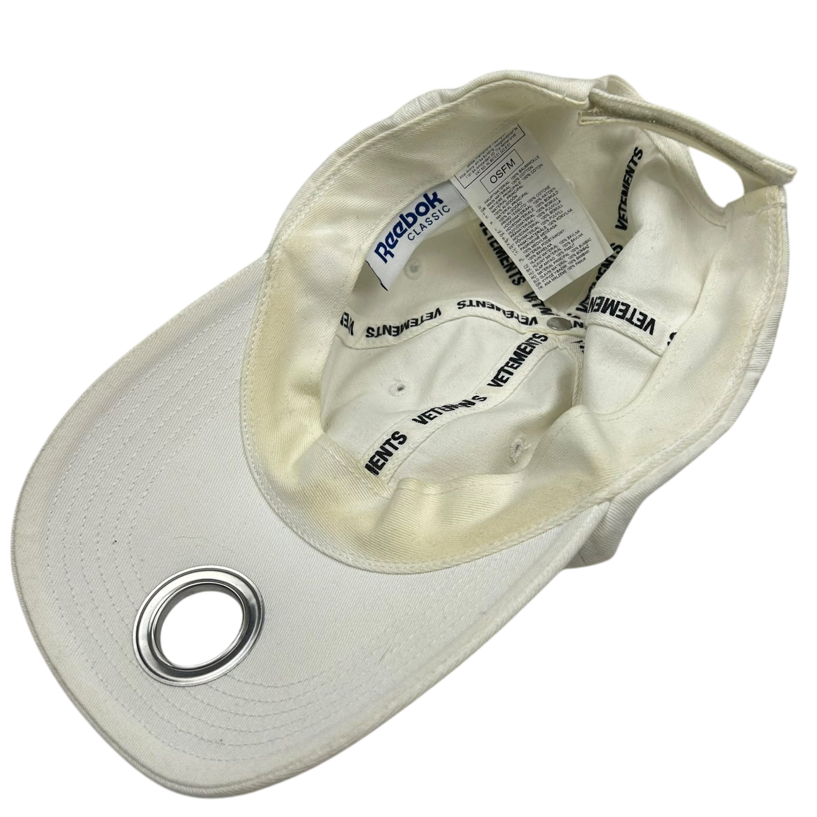 Vetements x Reebok Ring Eyelet White Cap thumbnail 6
