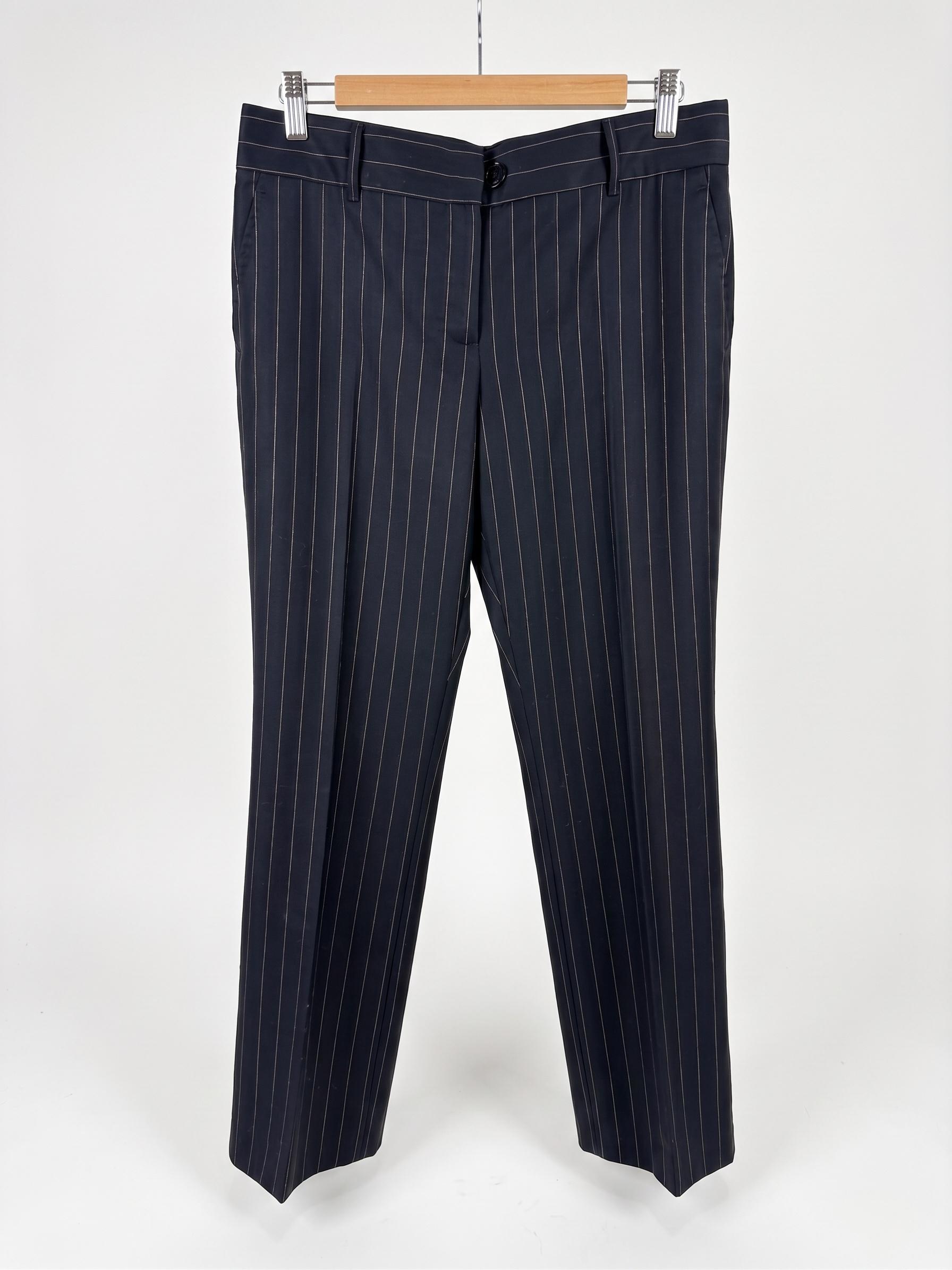 Dolce & Gabbana Black Pinstripe Pants 46