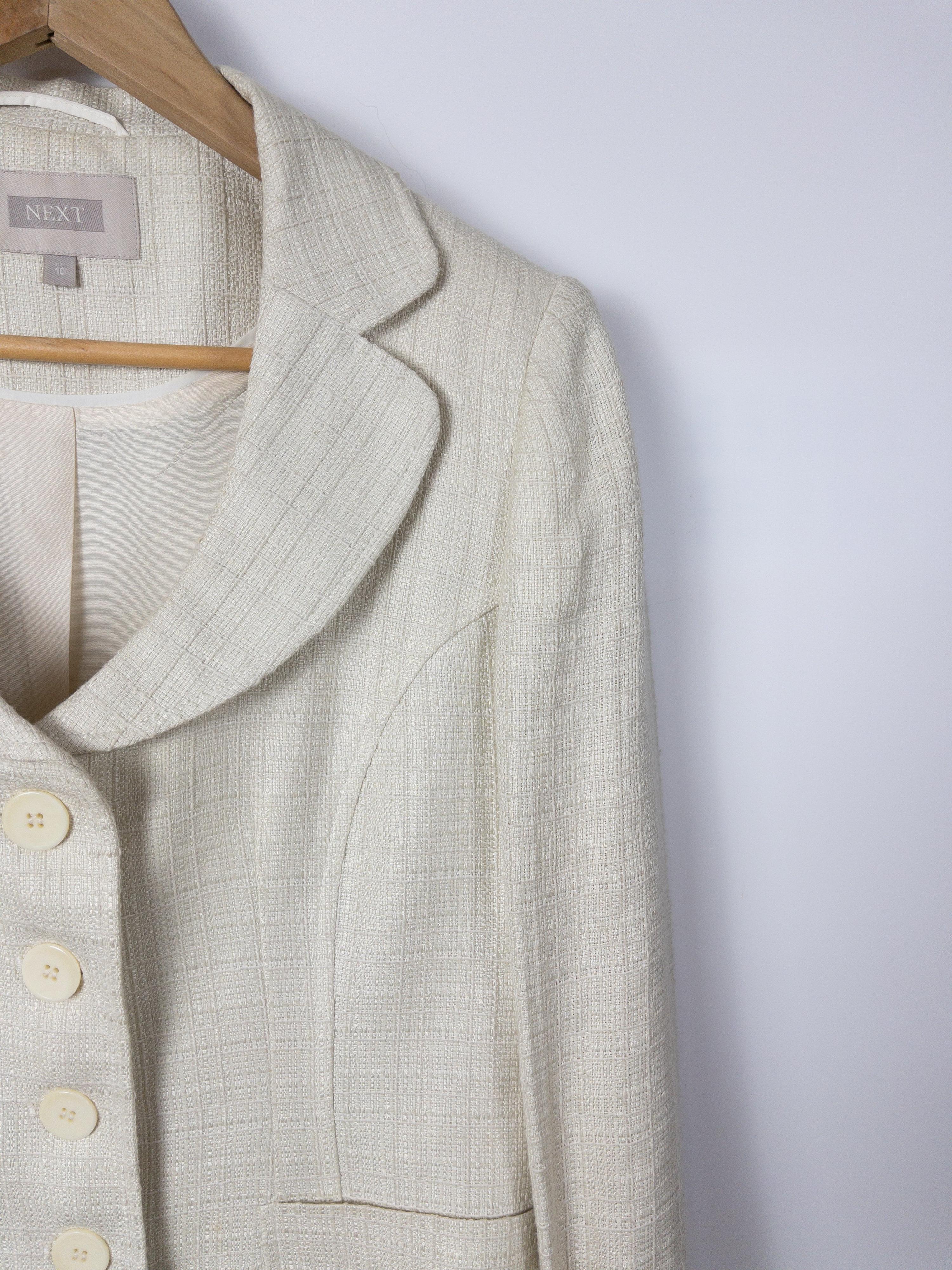 NEXT Round Collar Cream Jacket Size 10 thumbnail 6