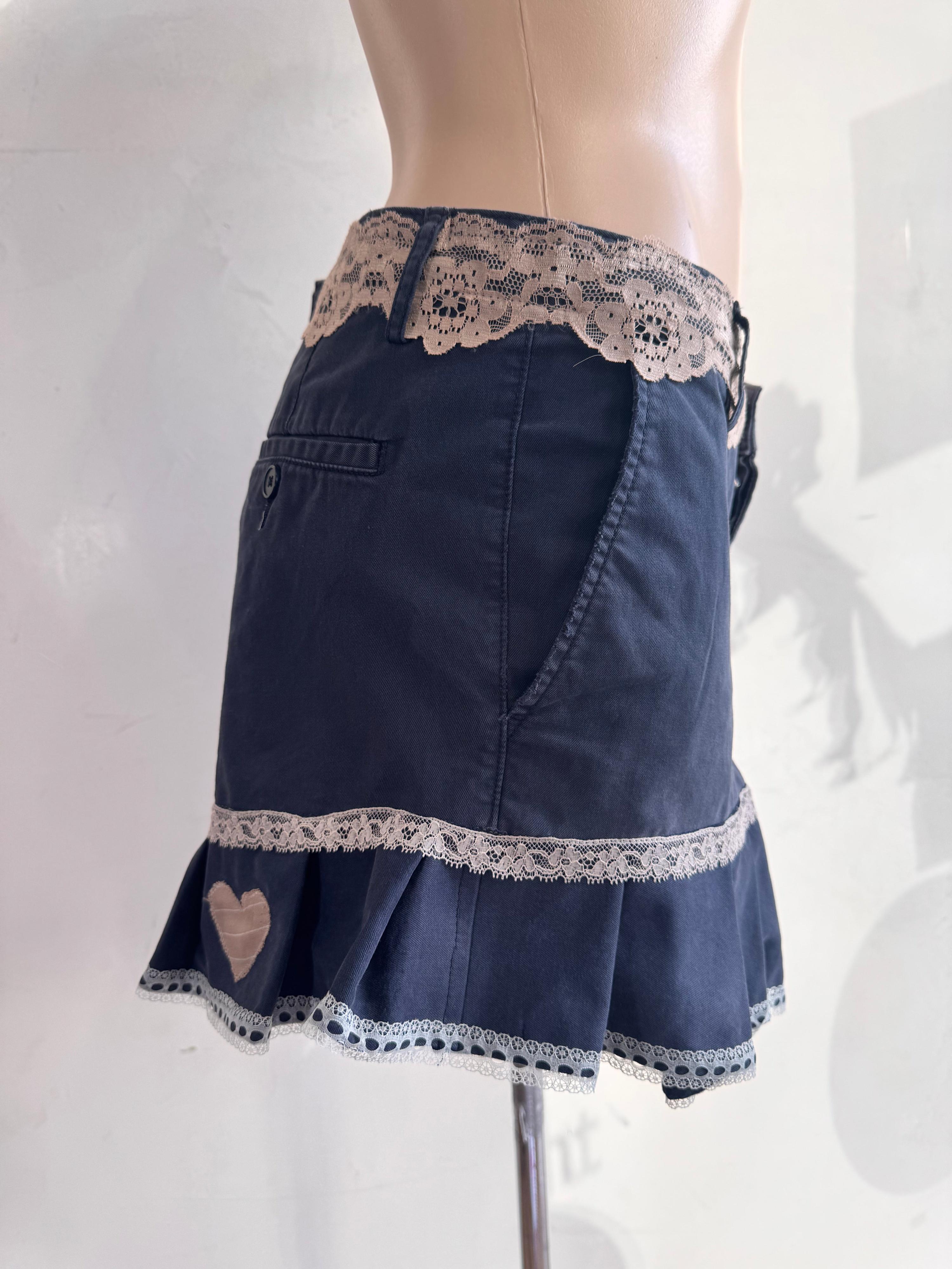 Upcycled H&M Navy Skirt - size 14 thumbnail 4