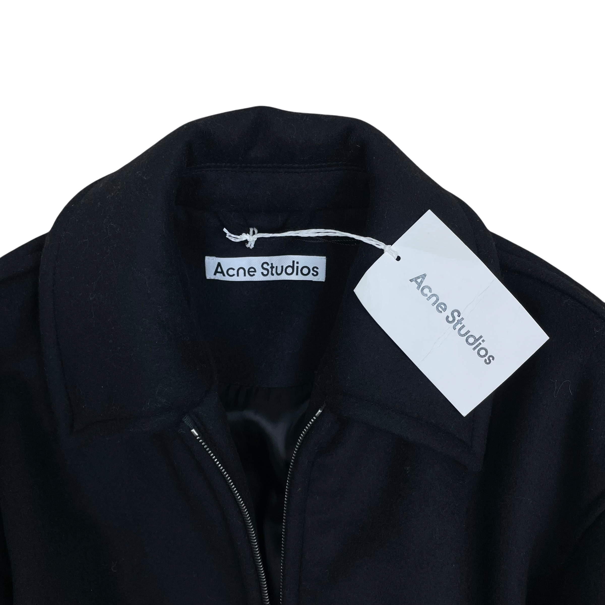 Acne Studios Owelle Padded Wool-Blend Felt Bomber Jacket Black (Size 36) thumbnail 2