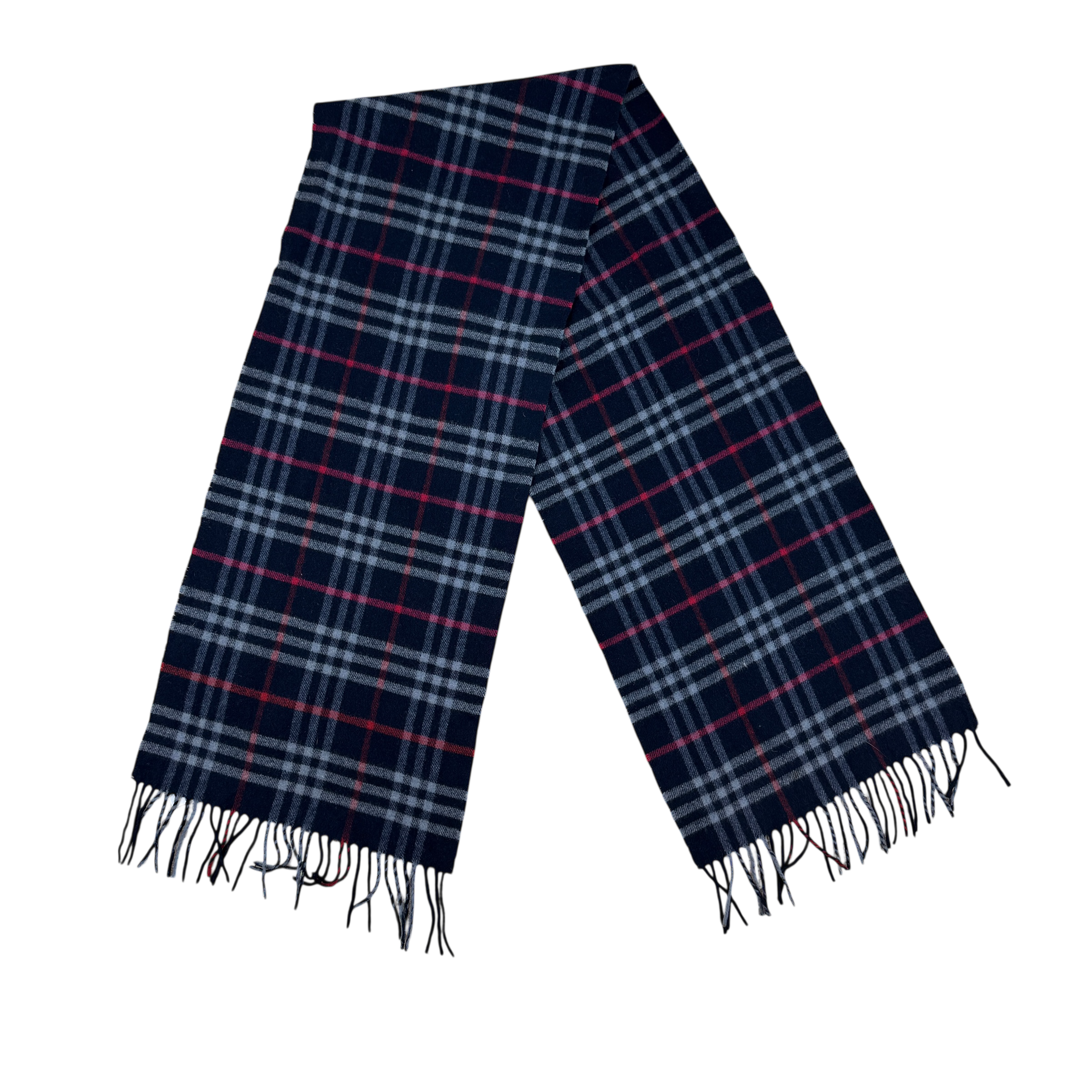 Burberry 90s Wool Nova Check Scarf Navy thumbnail 2