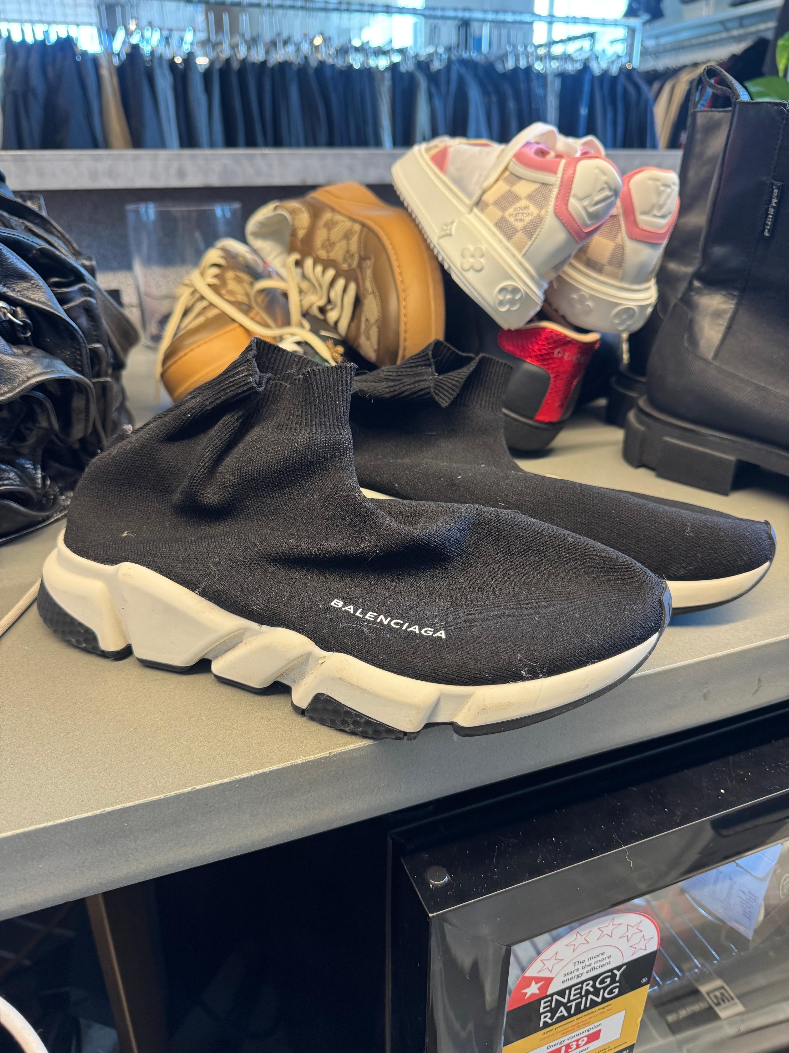 Balenciaga Slip On Speed Sneakers Black/White (Size EU41)