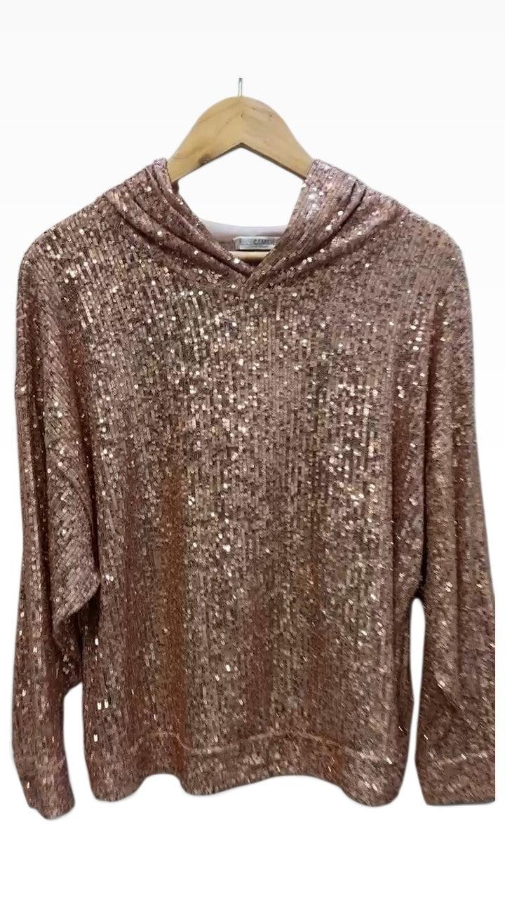 Nara Camicie Bronze Sequin Hoodie 44 thumbnail 6