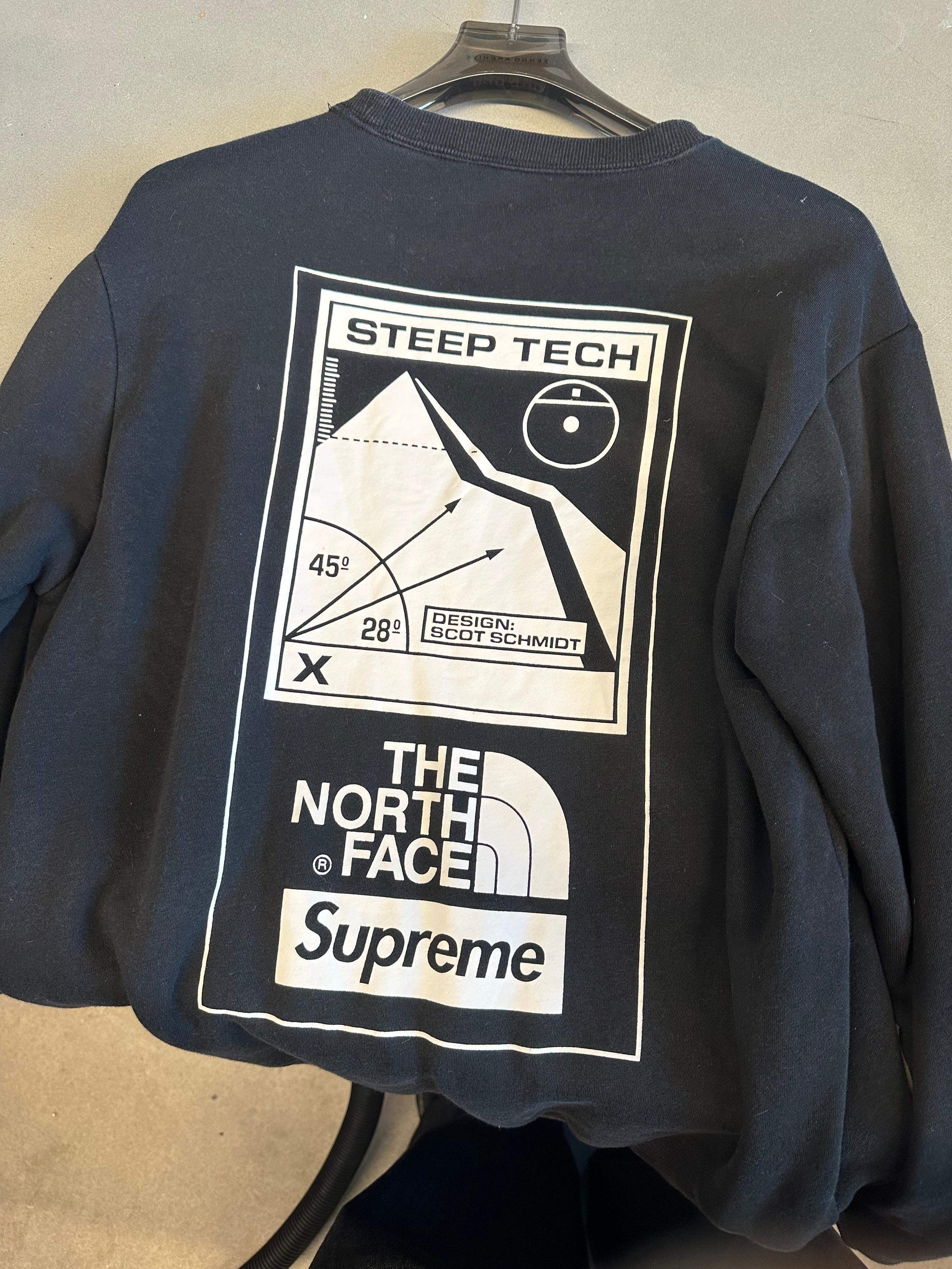 Supreme x The North Face Steep Tech SS16 Crewneck Sweatshirt Black (Size L)