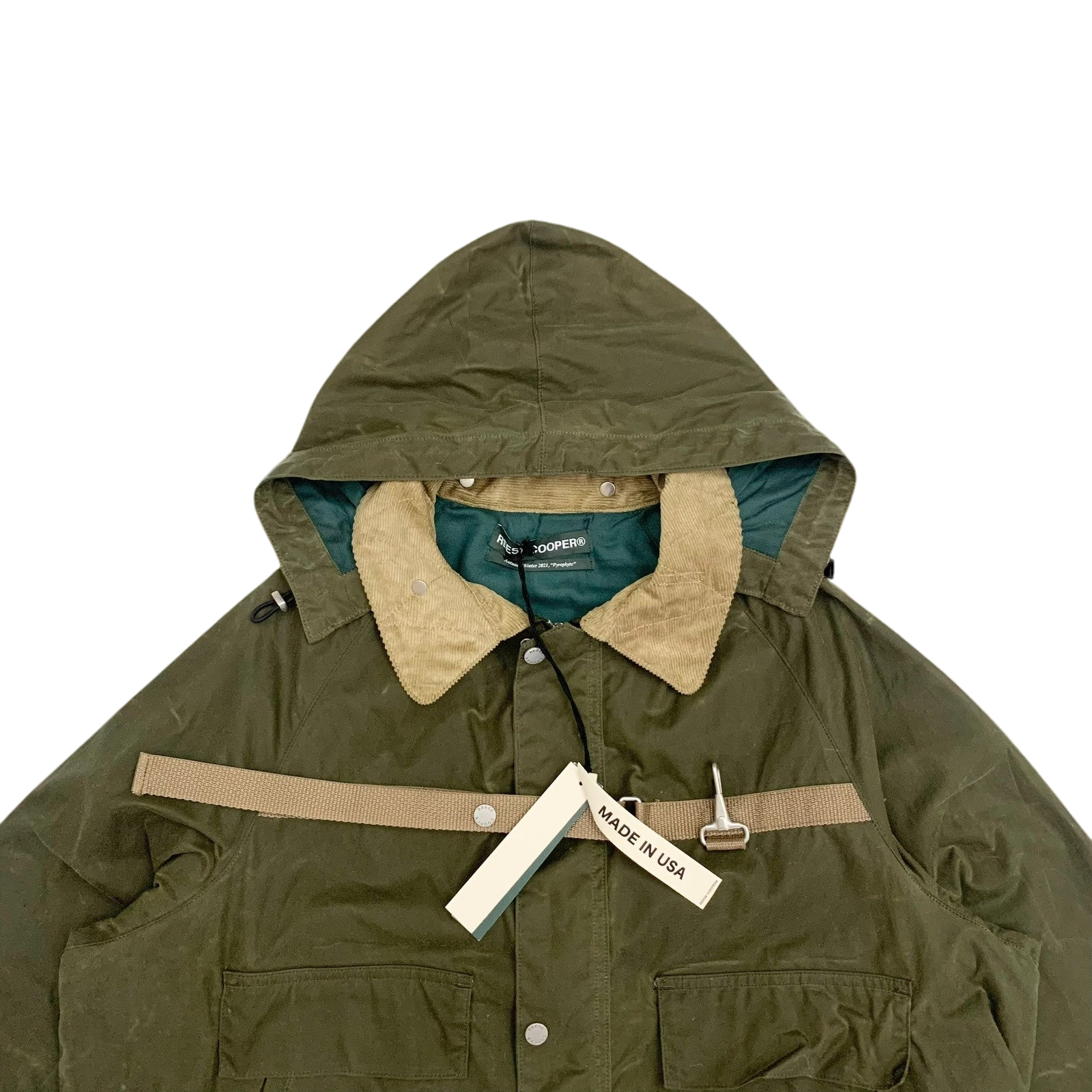 Reese Cooper FW21 Cropped Wax Jacket Green (Fits L-XL) thumbnail 3