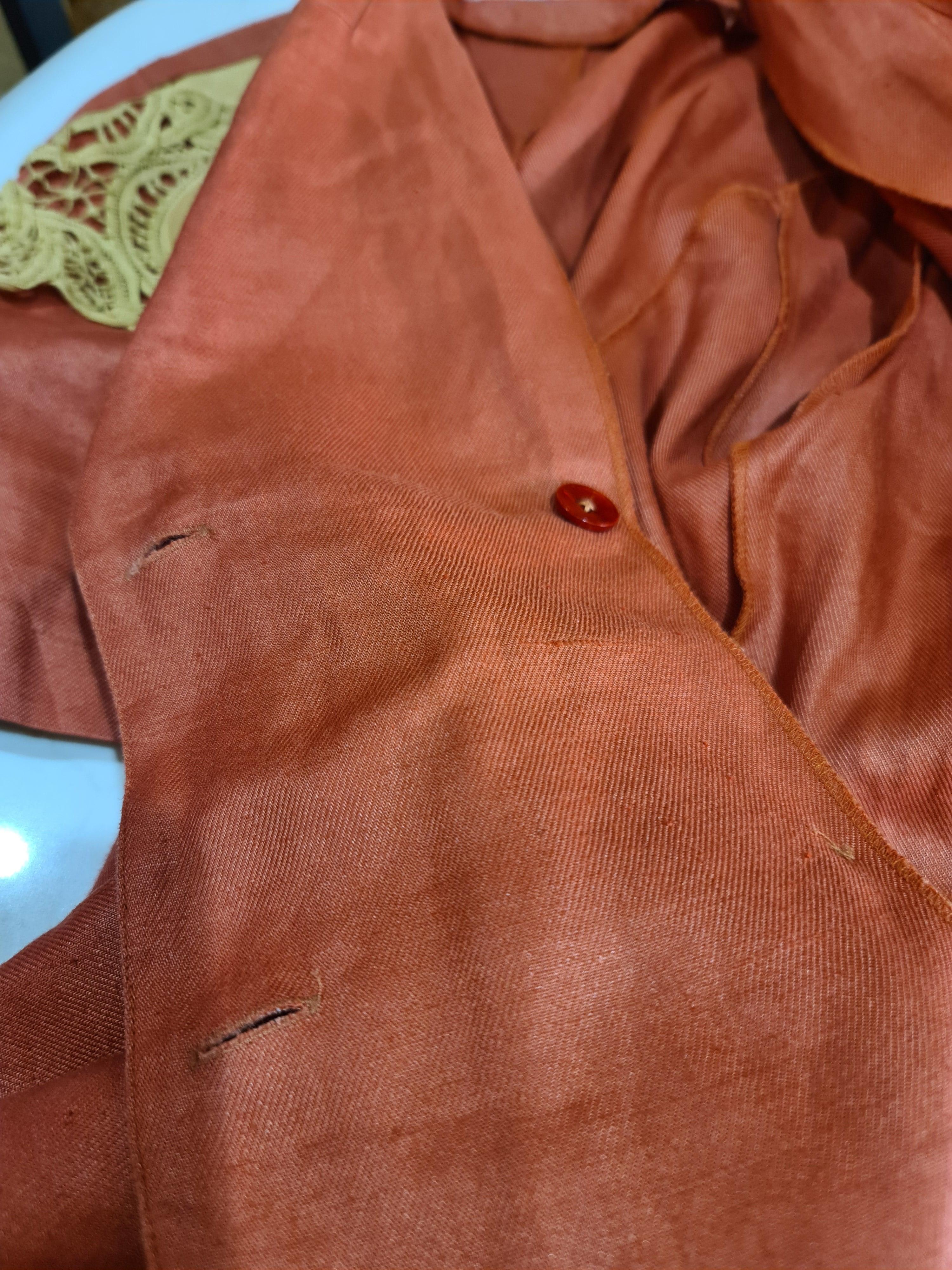 Vintage Maggy Terracotta Jacket with Belt - size M thumbnail 8