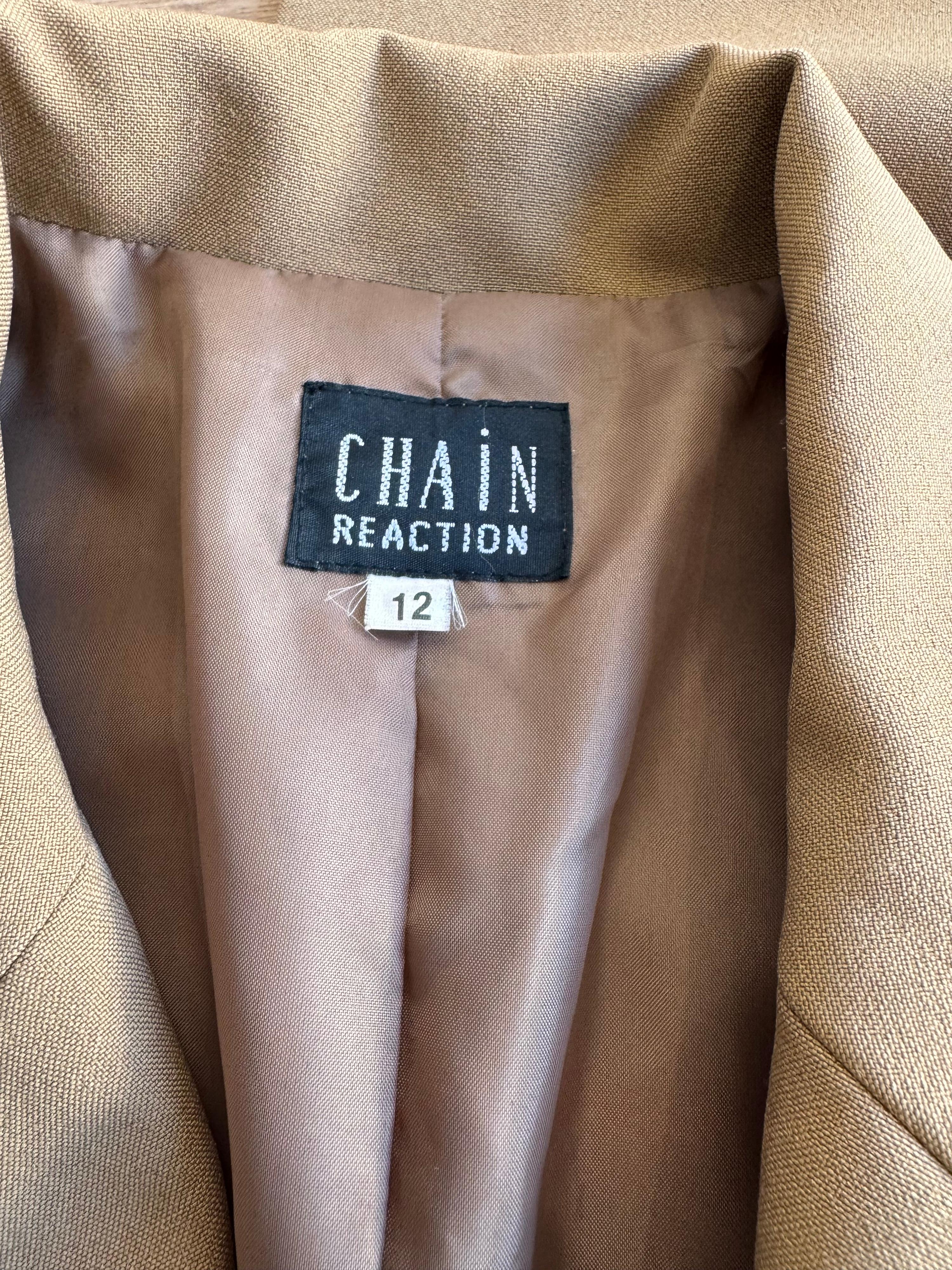 Vintage Chain Reaction beige Long Blazer - size 12 thumbnail 8