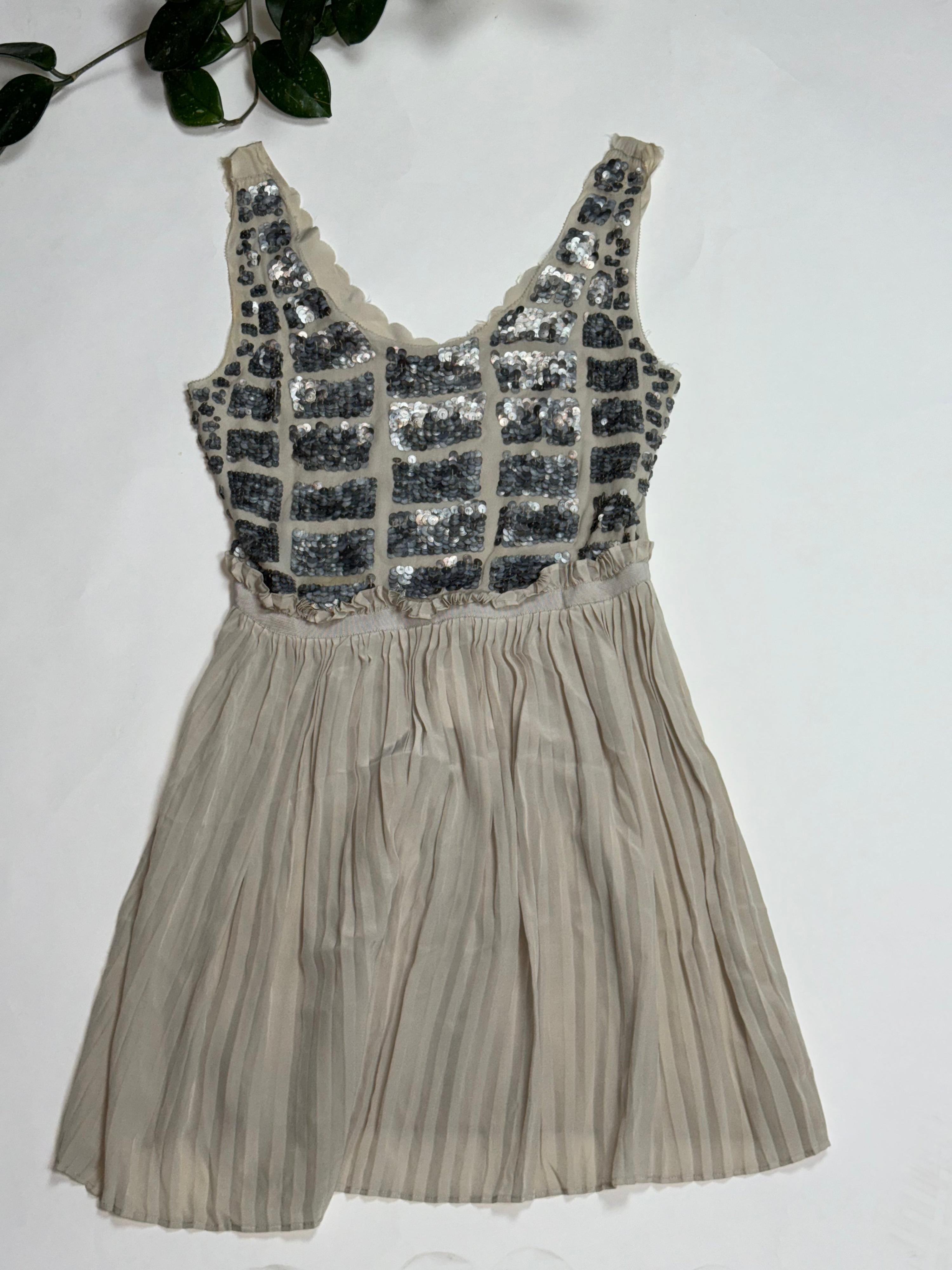 Witchery Sequin Grid Pleated Dress