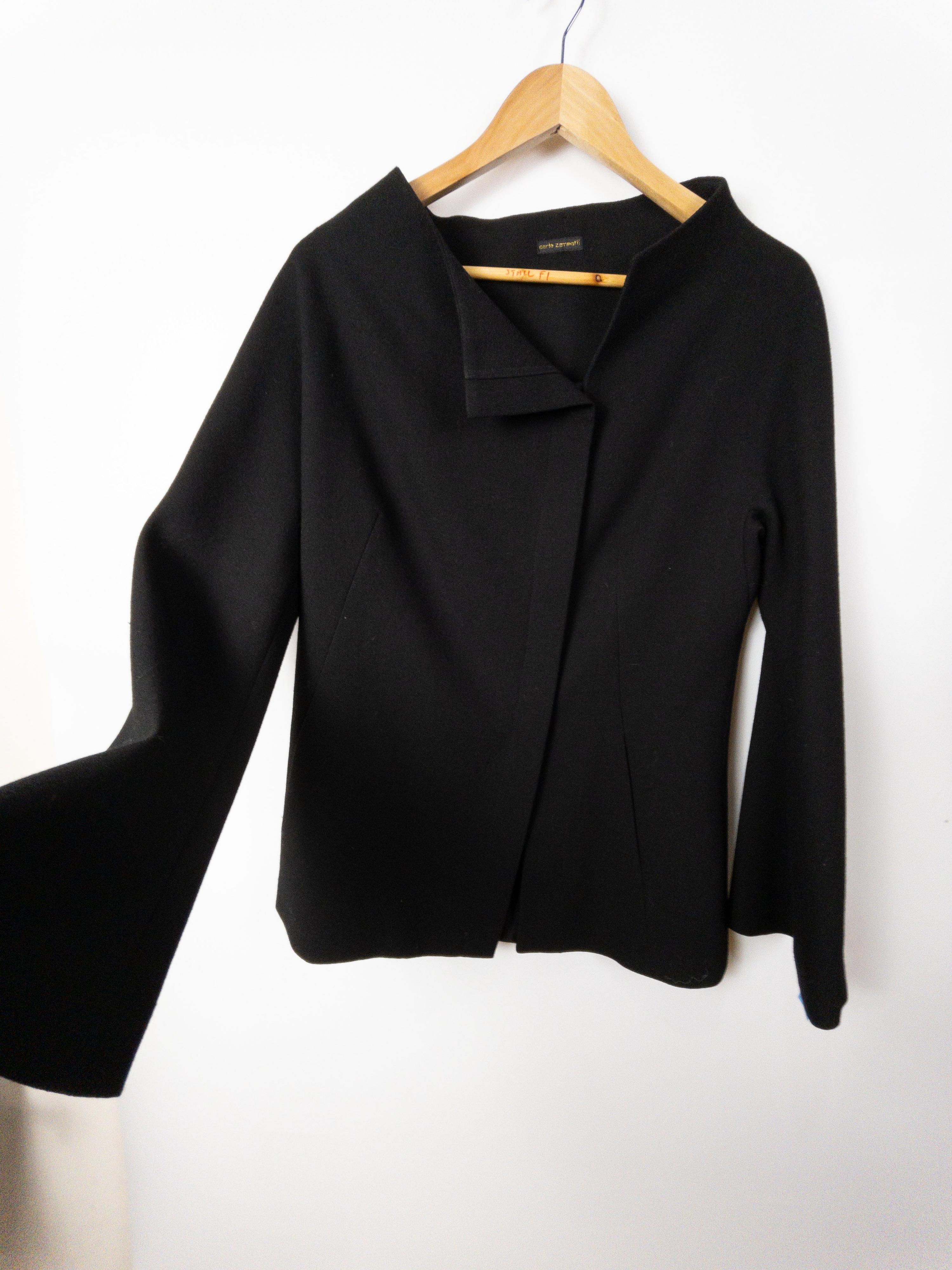 CARLA ZAMPATTI Black Wool Jacket Size 10 thumbnail 4