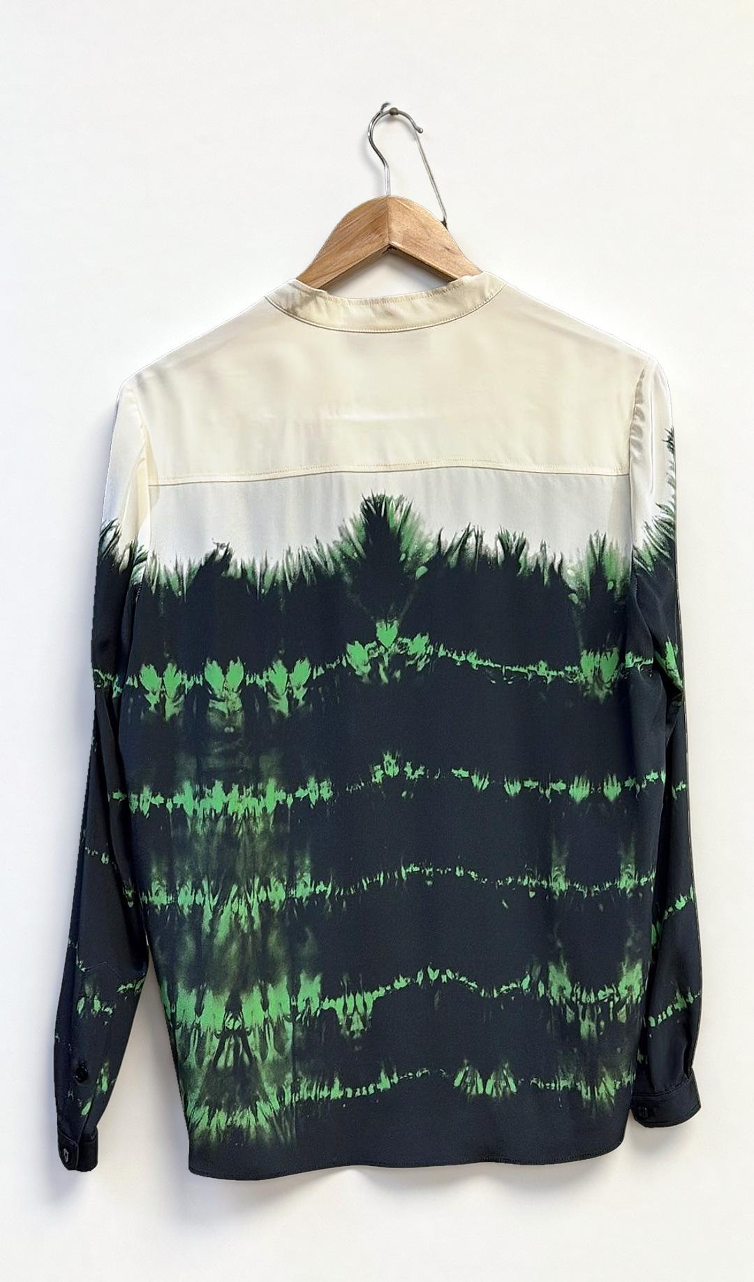 Stella McCartney Green Black Tie Dye Blouse 42 thumbnail 2