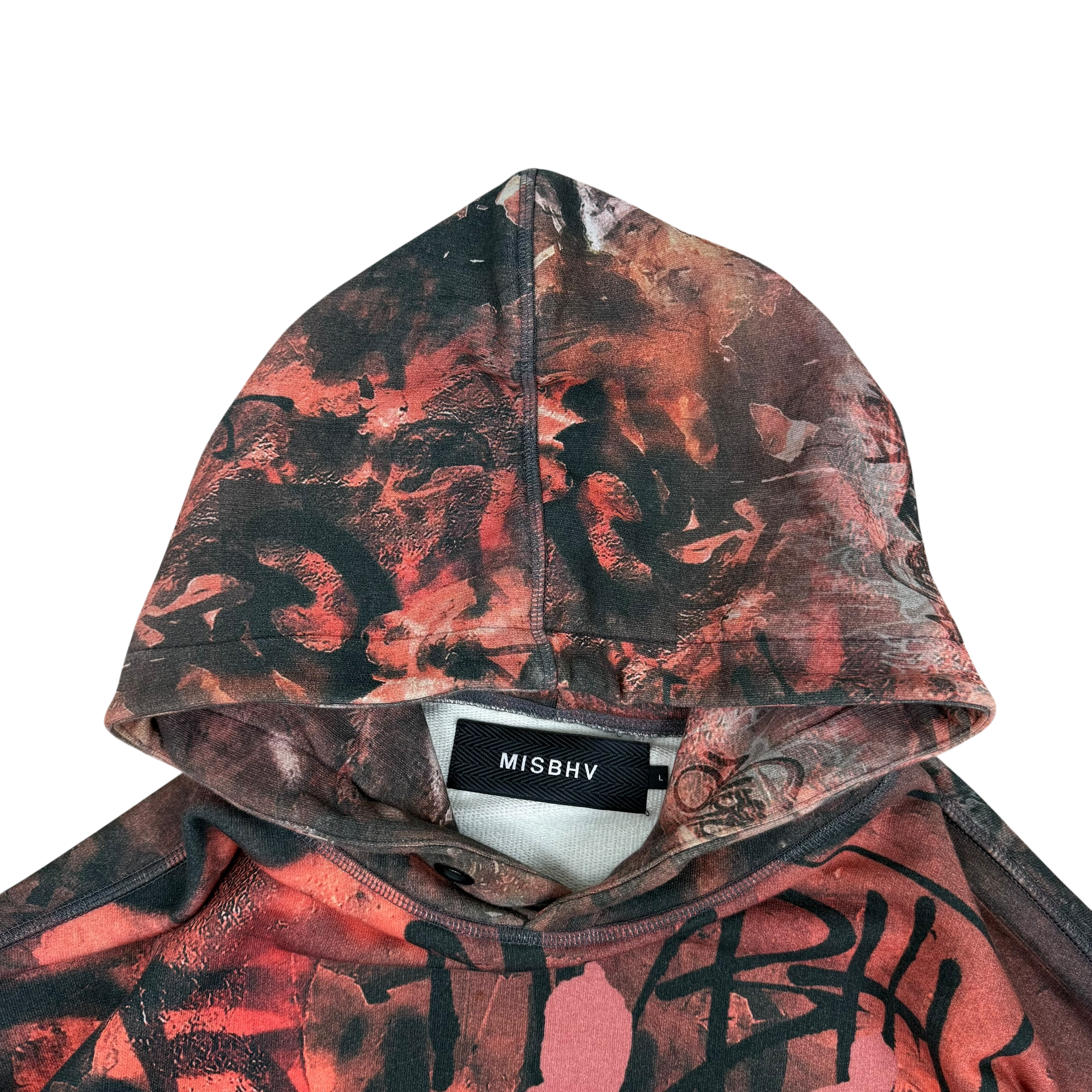 MISBHV Fight Club Graffiti-Print Hoodie Red/Black (Size L) thumbnail 2