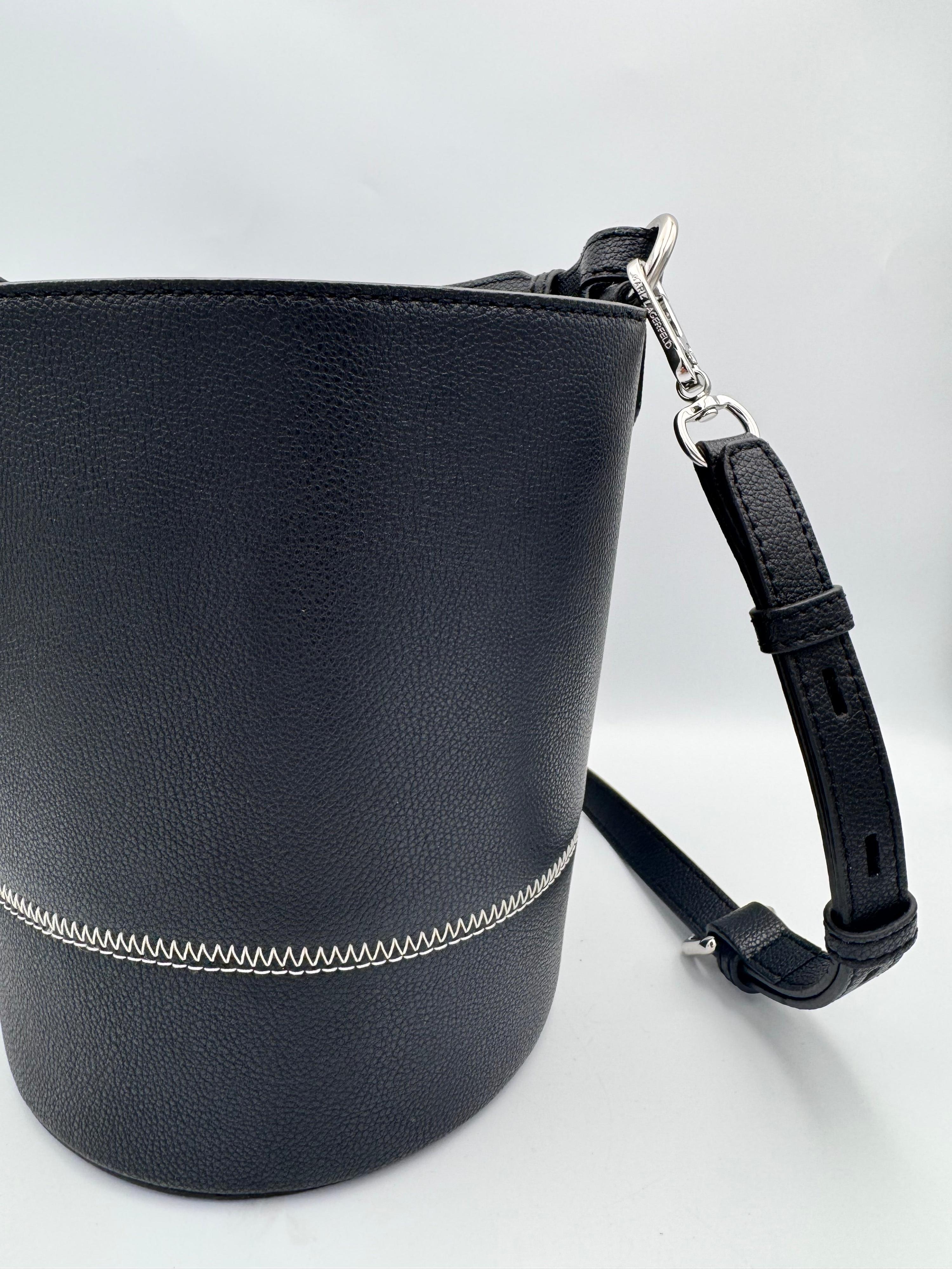 KARL LAGERFELD Black Leather Bucket Bag thumbnail 9