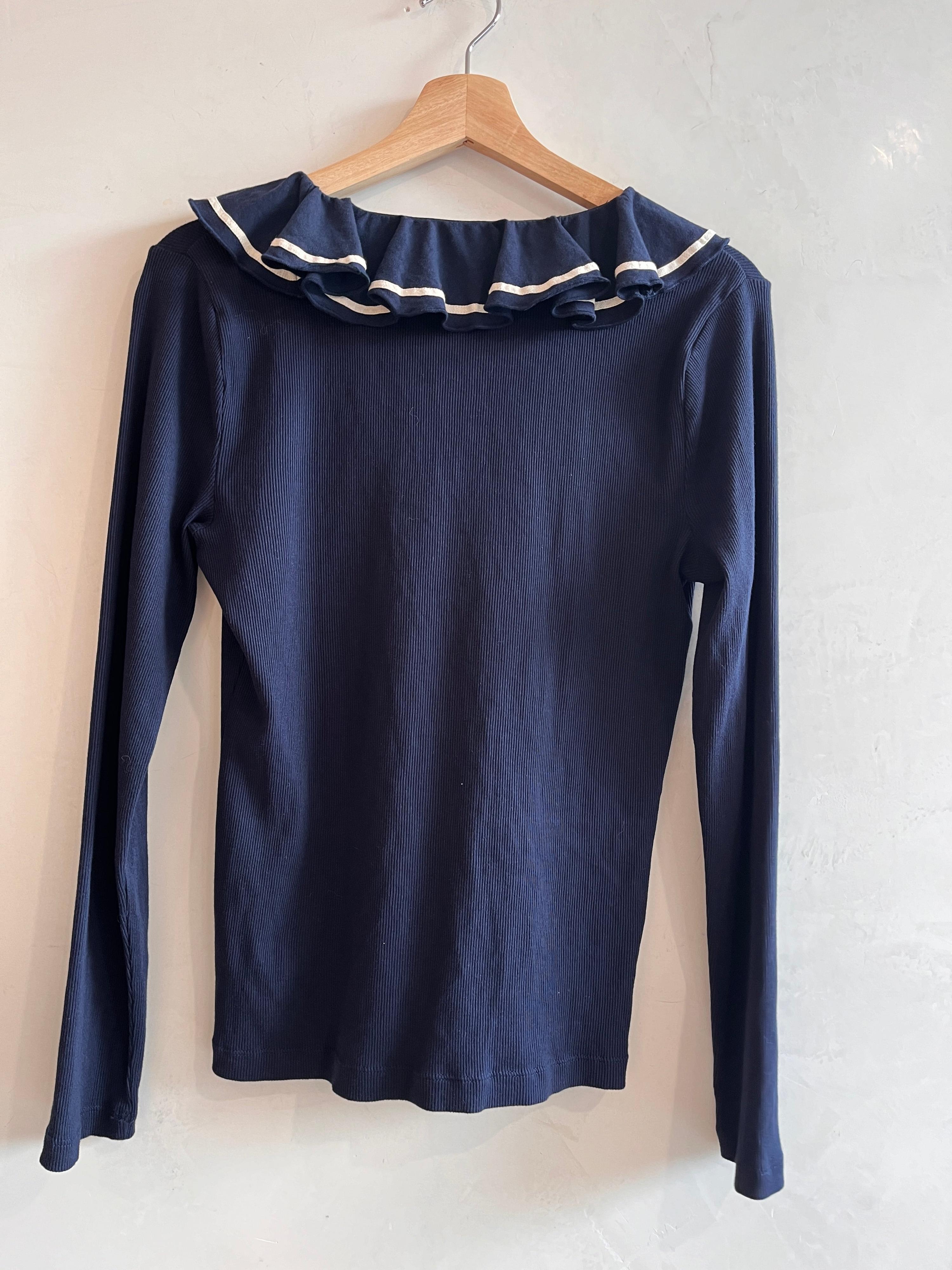 LAUREN By Ralph Lauren Navy Nautical Top M thumbnail 4