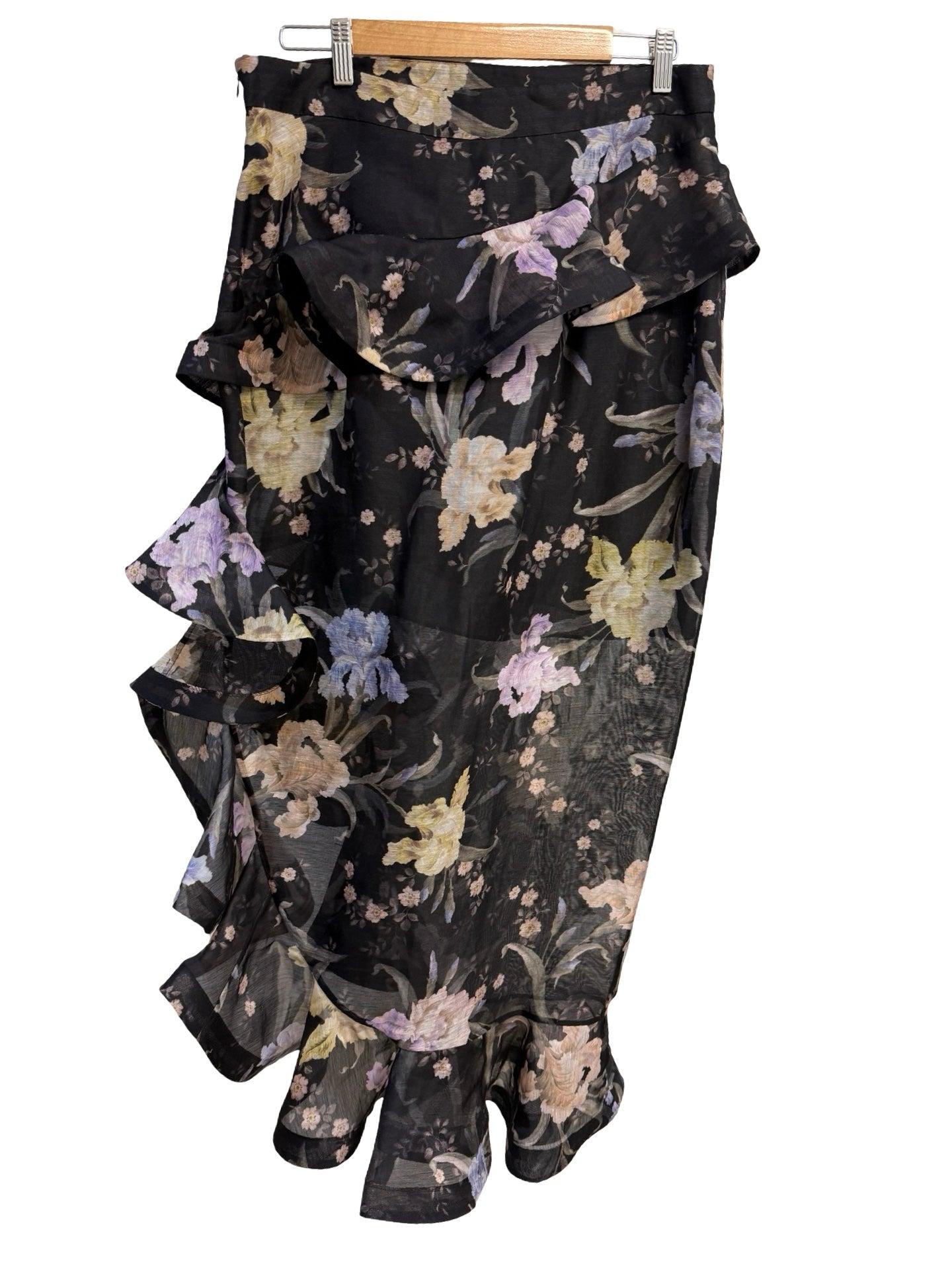 Zimmerman Black Pattern Skirt 4 NWT