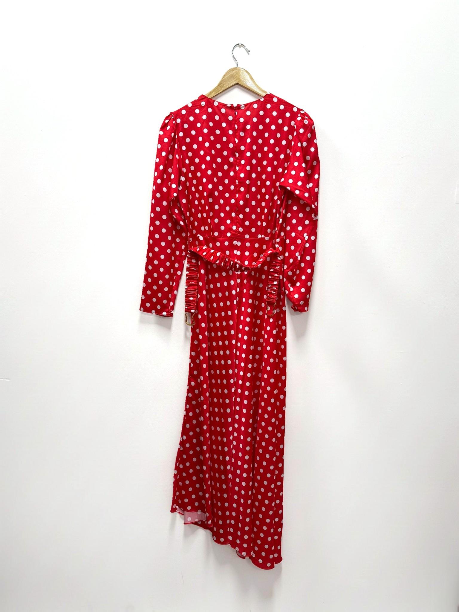 Ronny Kobo Red Polka Dot Maxi Dress M thumbnail 2