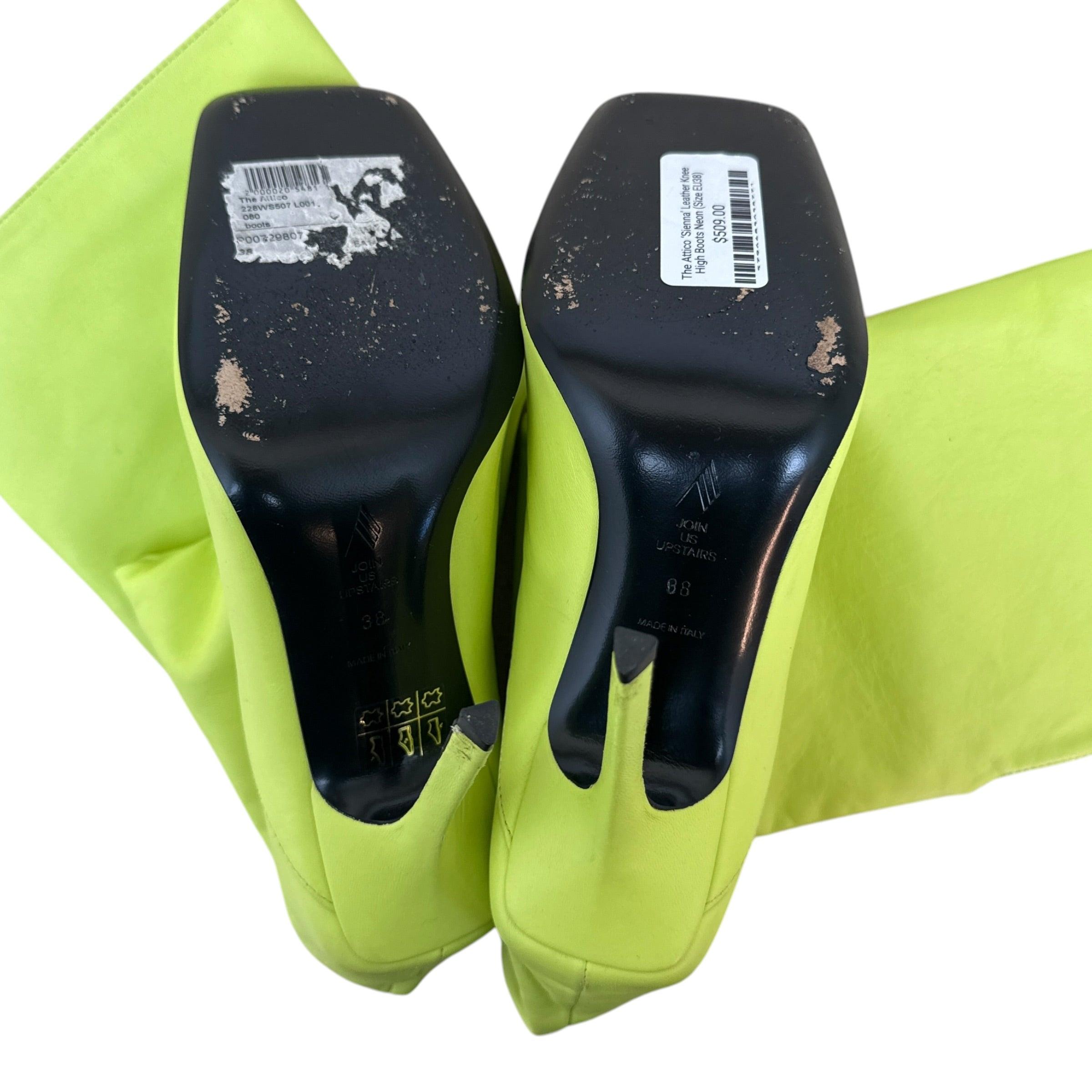 The Attico ‘Sienna’ Leather Knee High Boots Neon (Size EU38) thumbnail 4