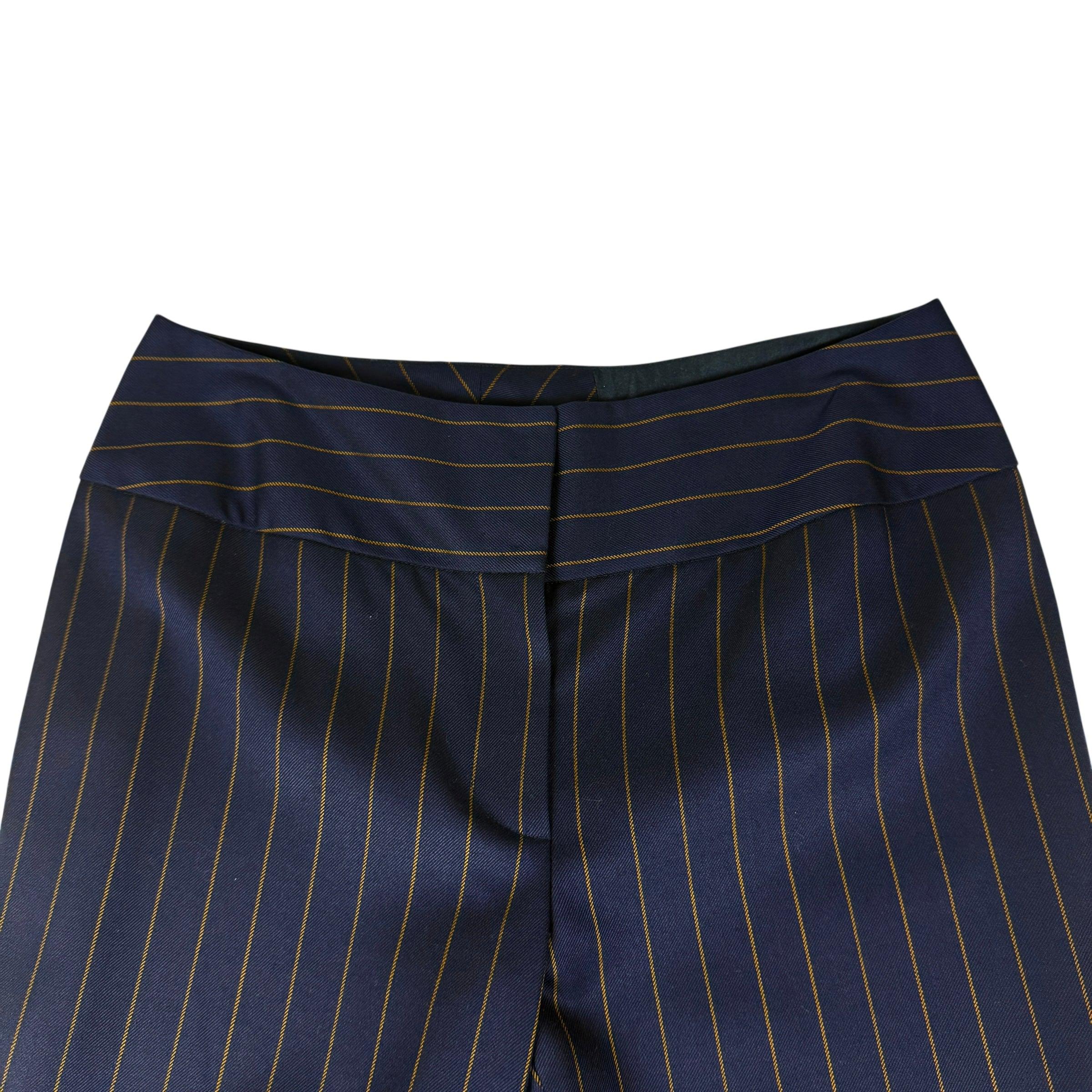 Dolce & Gabbana F/W2000 Wool Pleated Pinstripe Pants Navy (Size 38) thumbnail 4