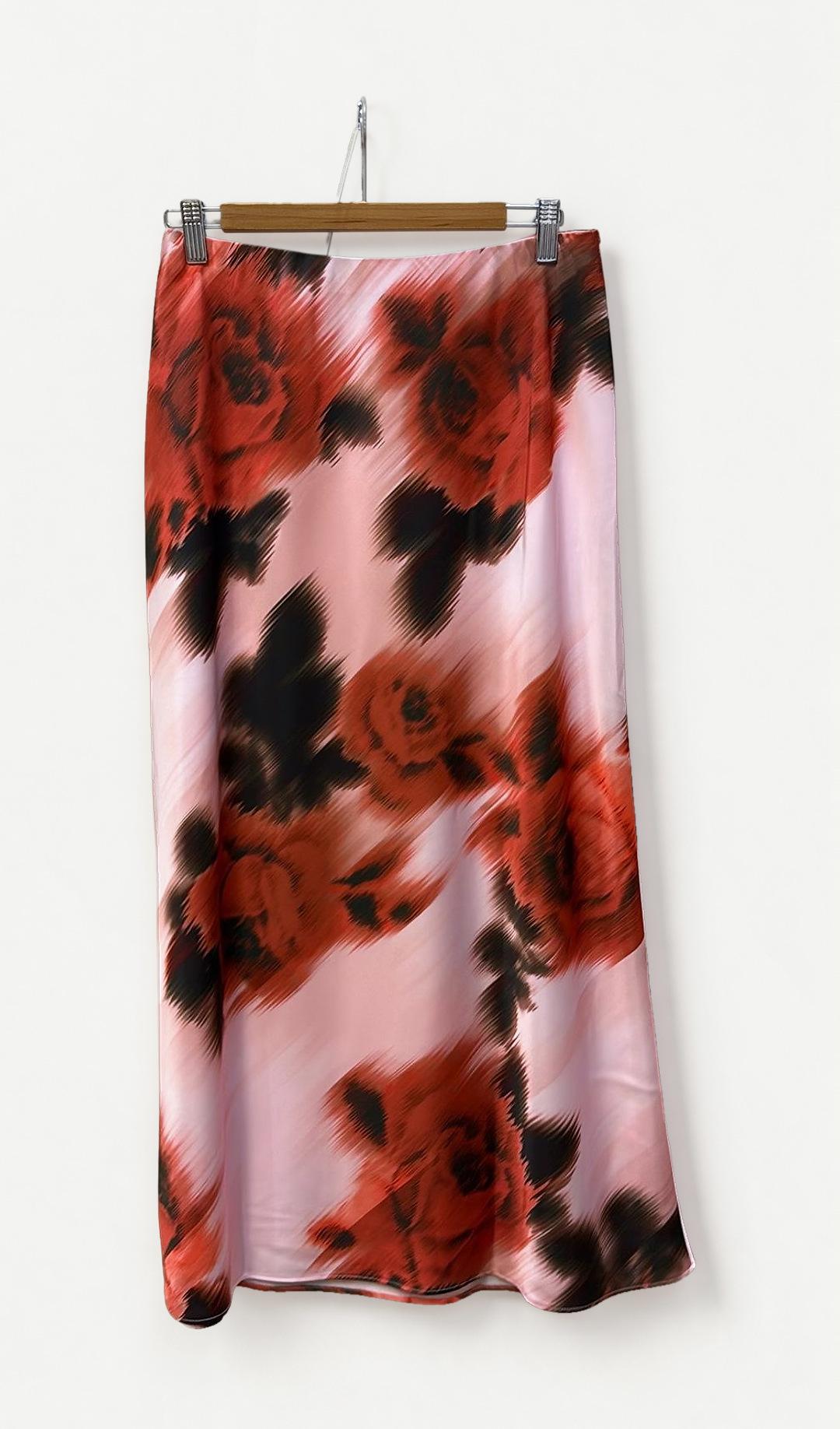 Witchery Pink Floral Rose Maxi Skirt 8 thumbnail 2