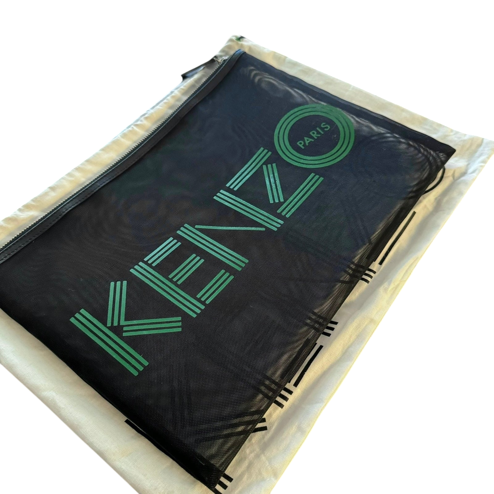Kenzo Black / Green Mesh Clutch Bag thumbnail 2