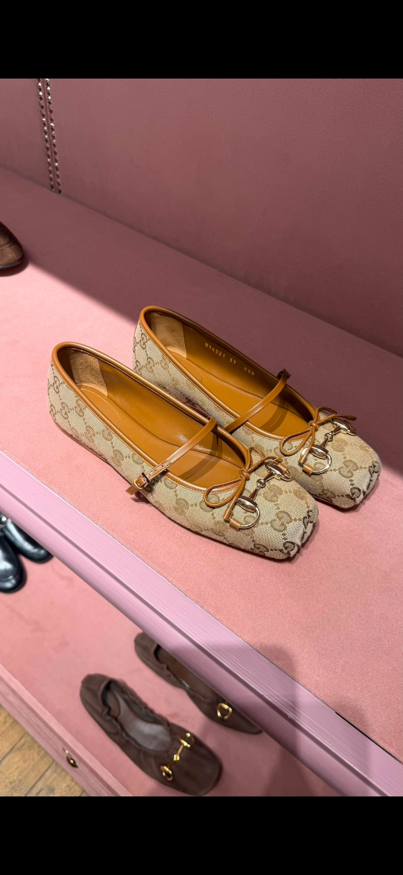 Gucci Horsebit Ballet Flats Beige Monogram (Size EU37.5)