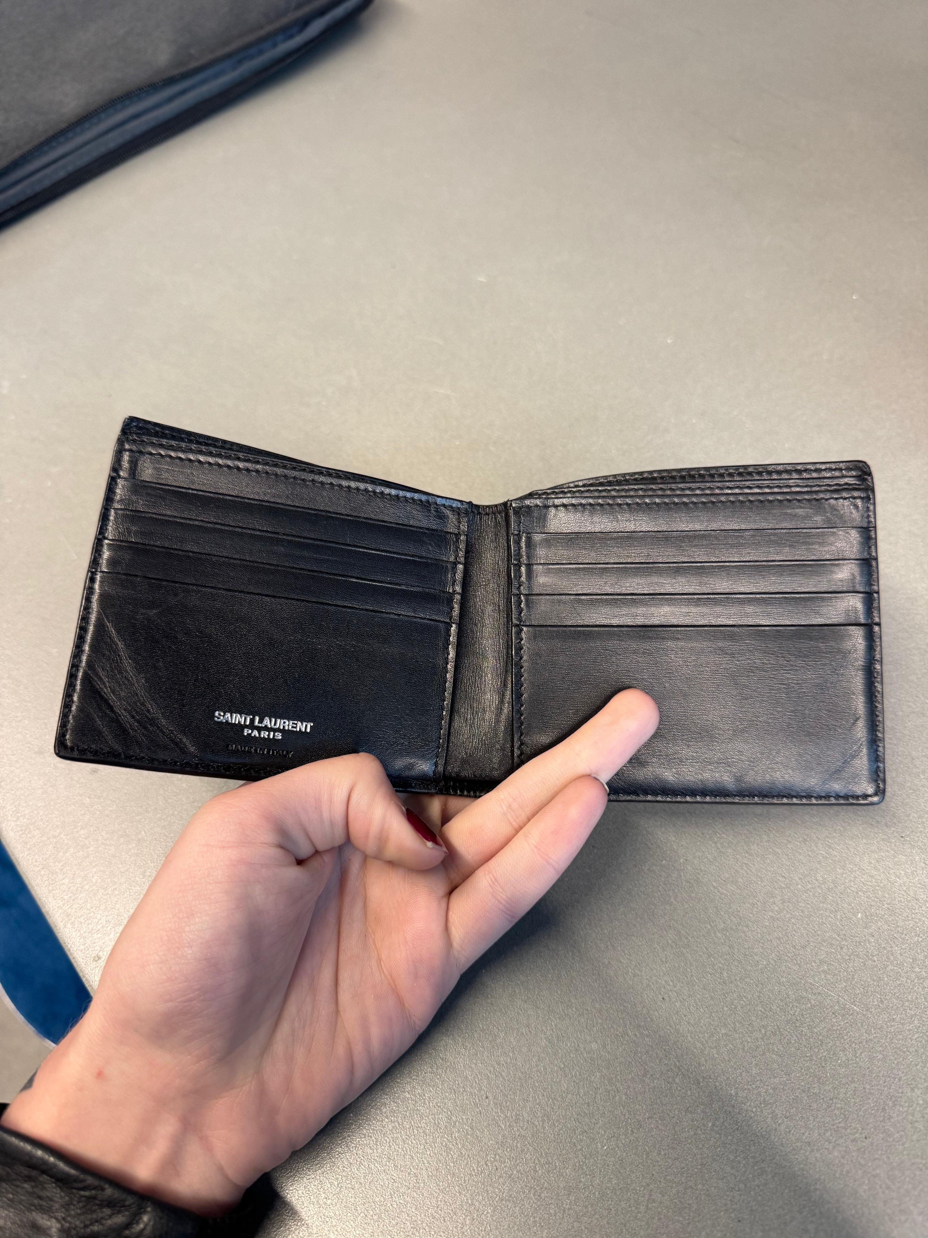 Saint Laurent YSL Leather Bi-Fold Wallet Black thumbnail 2