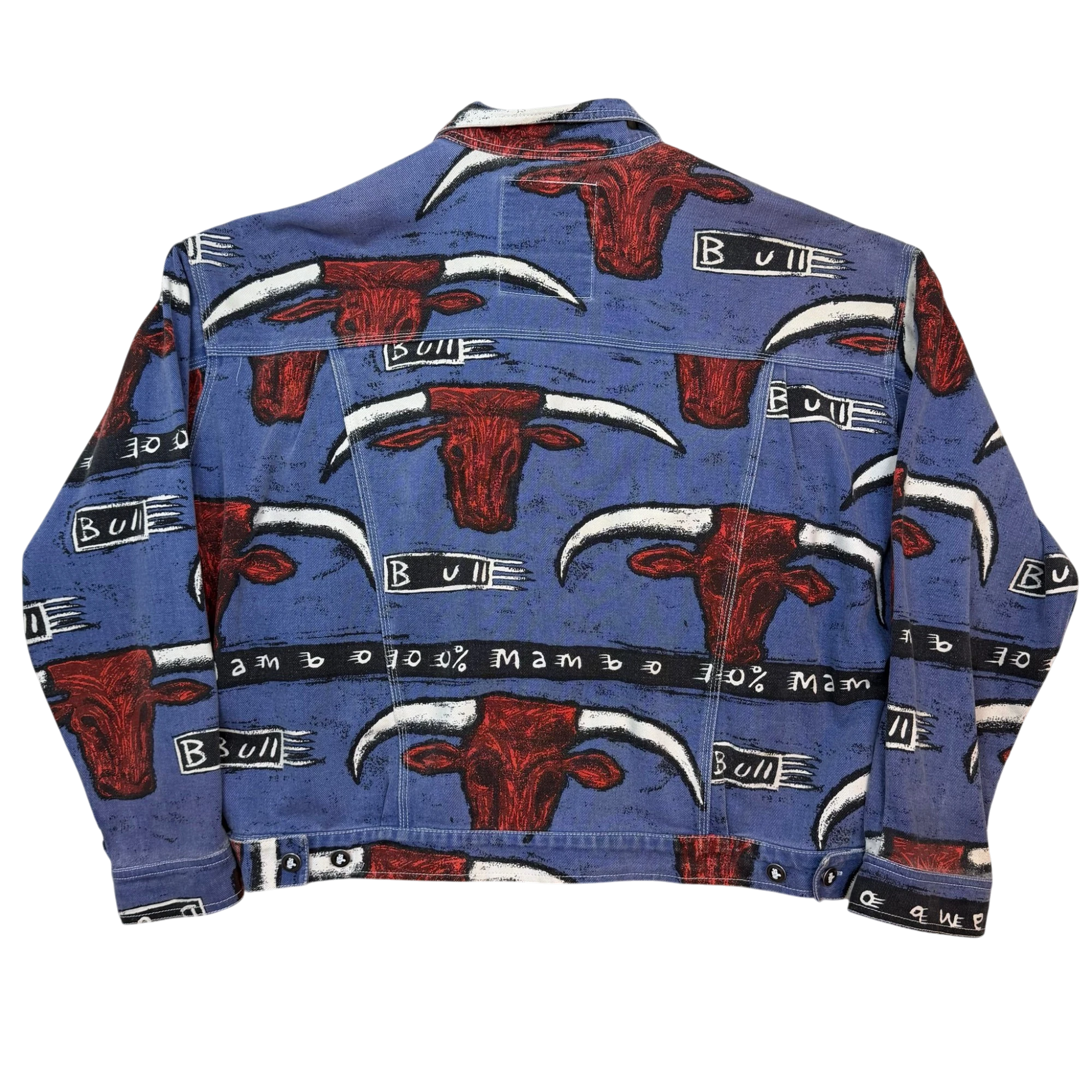 Mambo 90s Bull Print Denim Jacket (Size L) thumbnail 3